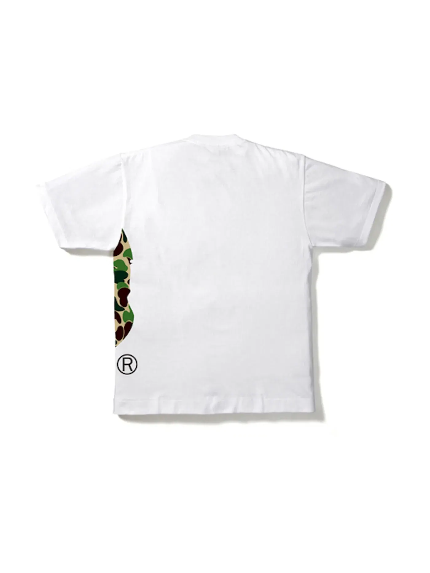 Мужская футболка с принтом BAPE ABC Side Big Ape Head Tee — изображение 2 из 2, белый/зеленый