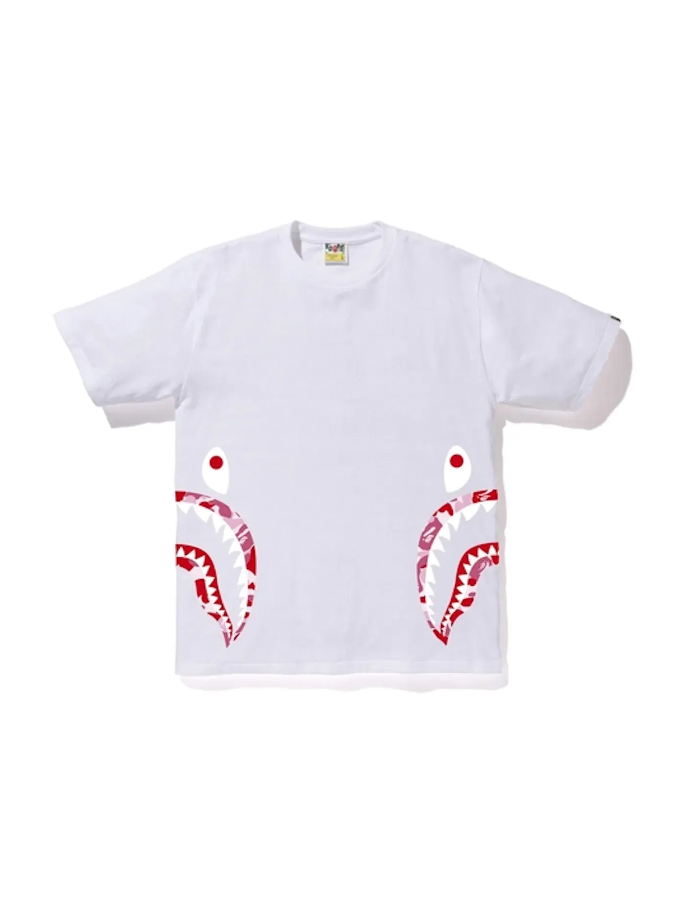 Мужская футболка с принтом ABC Side Shark BAPE — изображение 1 из 2, белый/розовый