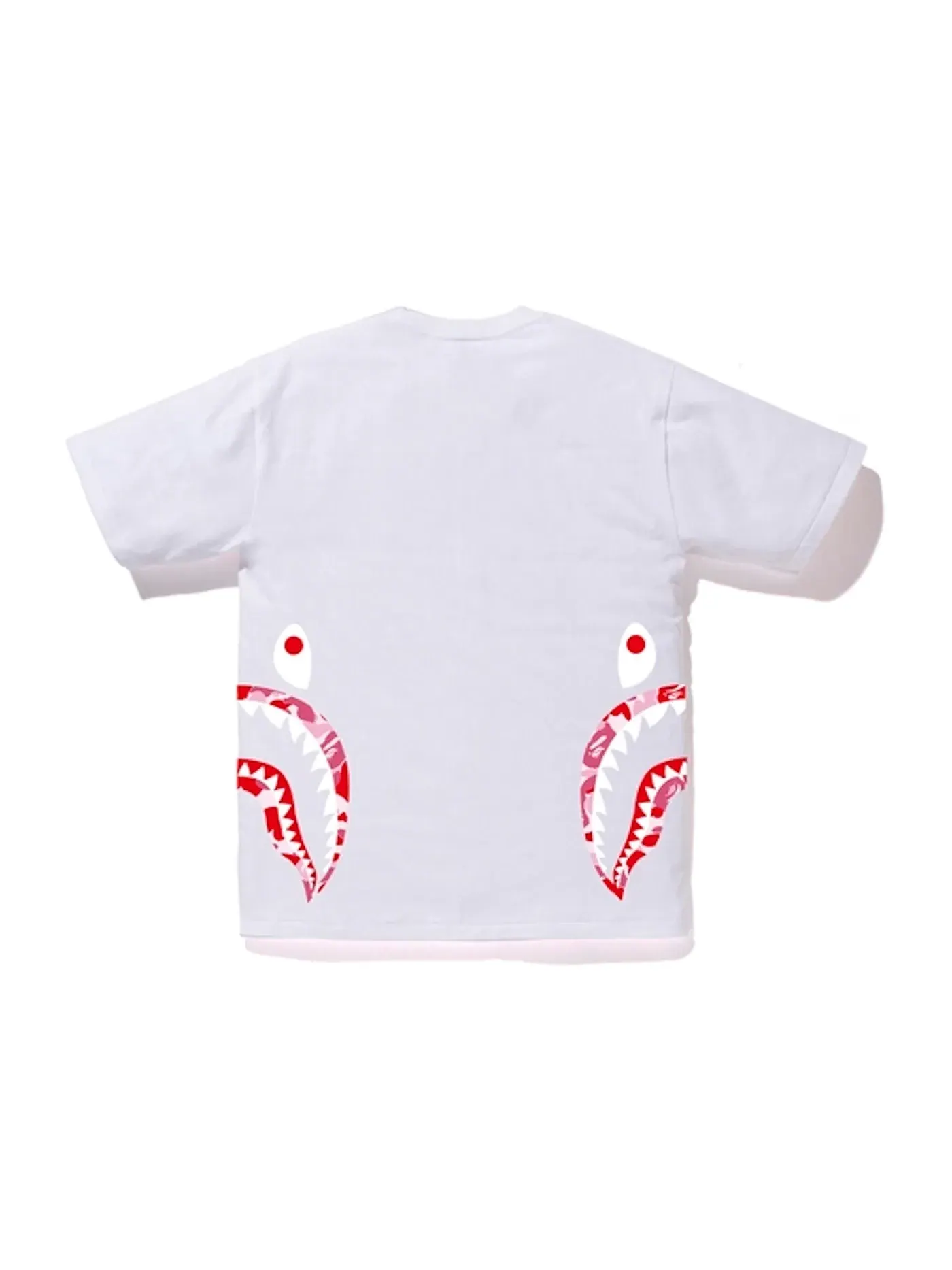 Мужская футболка с принтом ABC Side Shark BAPE — изображение 2 из 2, белый/розовый