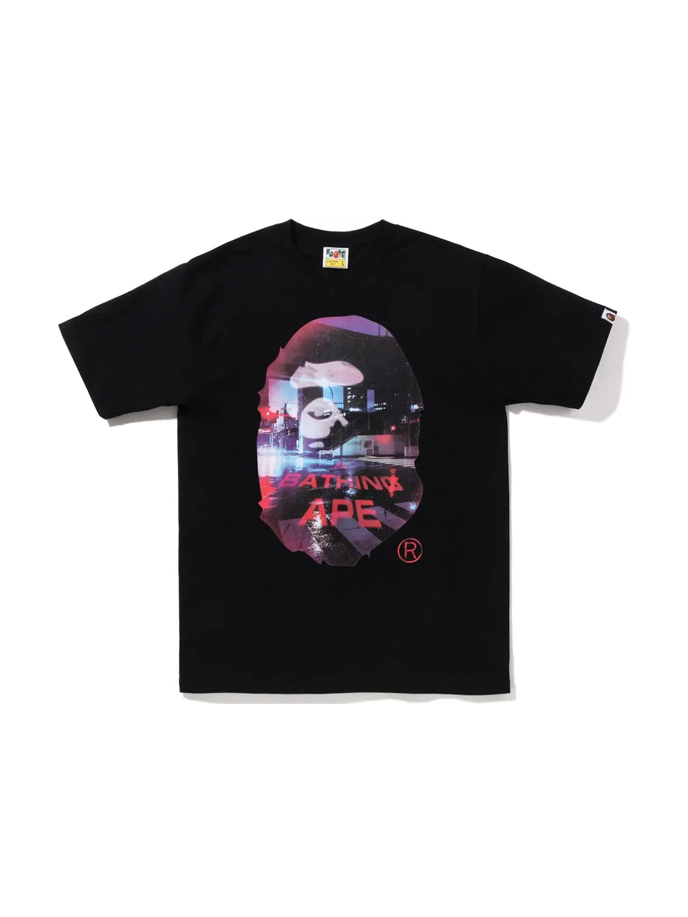 Мужская футболка с принтом BAPE Ape Back Street Tee — изображение 1 из 2, черный
