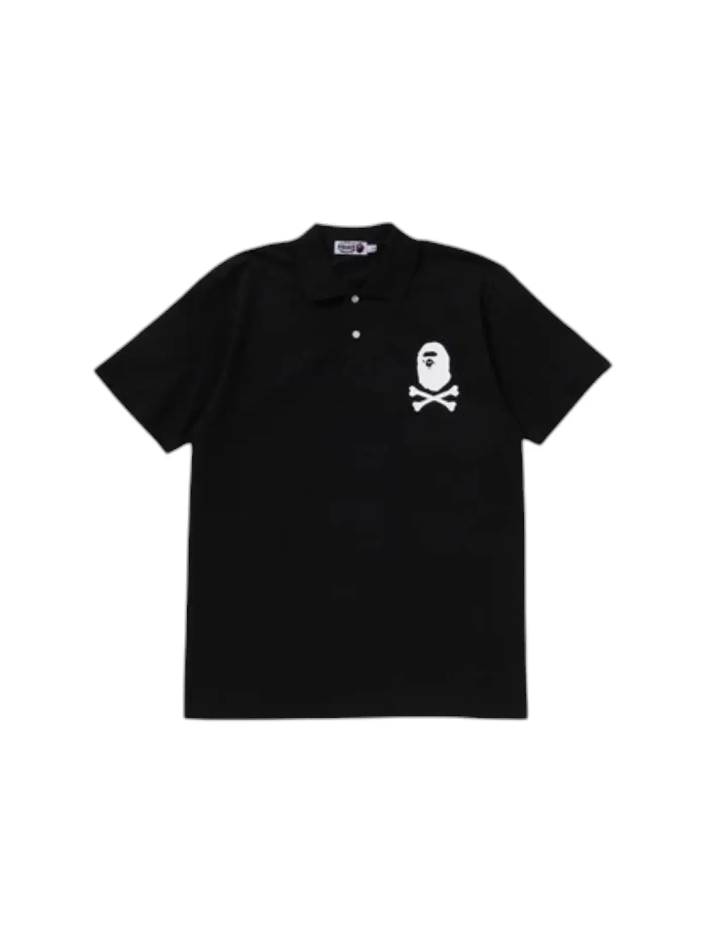Мужское поло с принтом BAPE Ape Crossbone Polo — изображение 1 из 1, черный