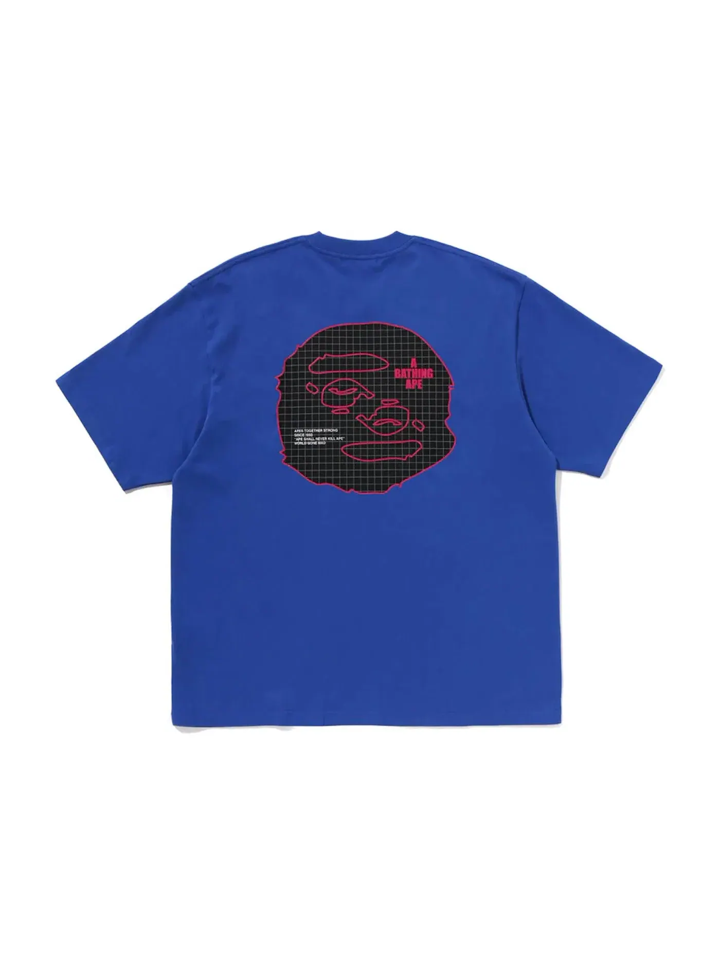 Мужская футболка свободного кроя с принтом Ape Head BAPE — изображение 2 из 2, синий