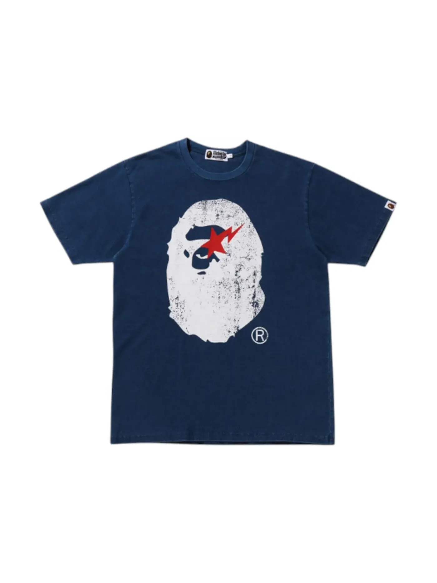 Мужская футболка с принтом BAPE Ape Head Bapesta Tee — изображение 1 из 2, синий/светлый индиго