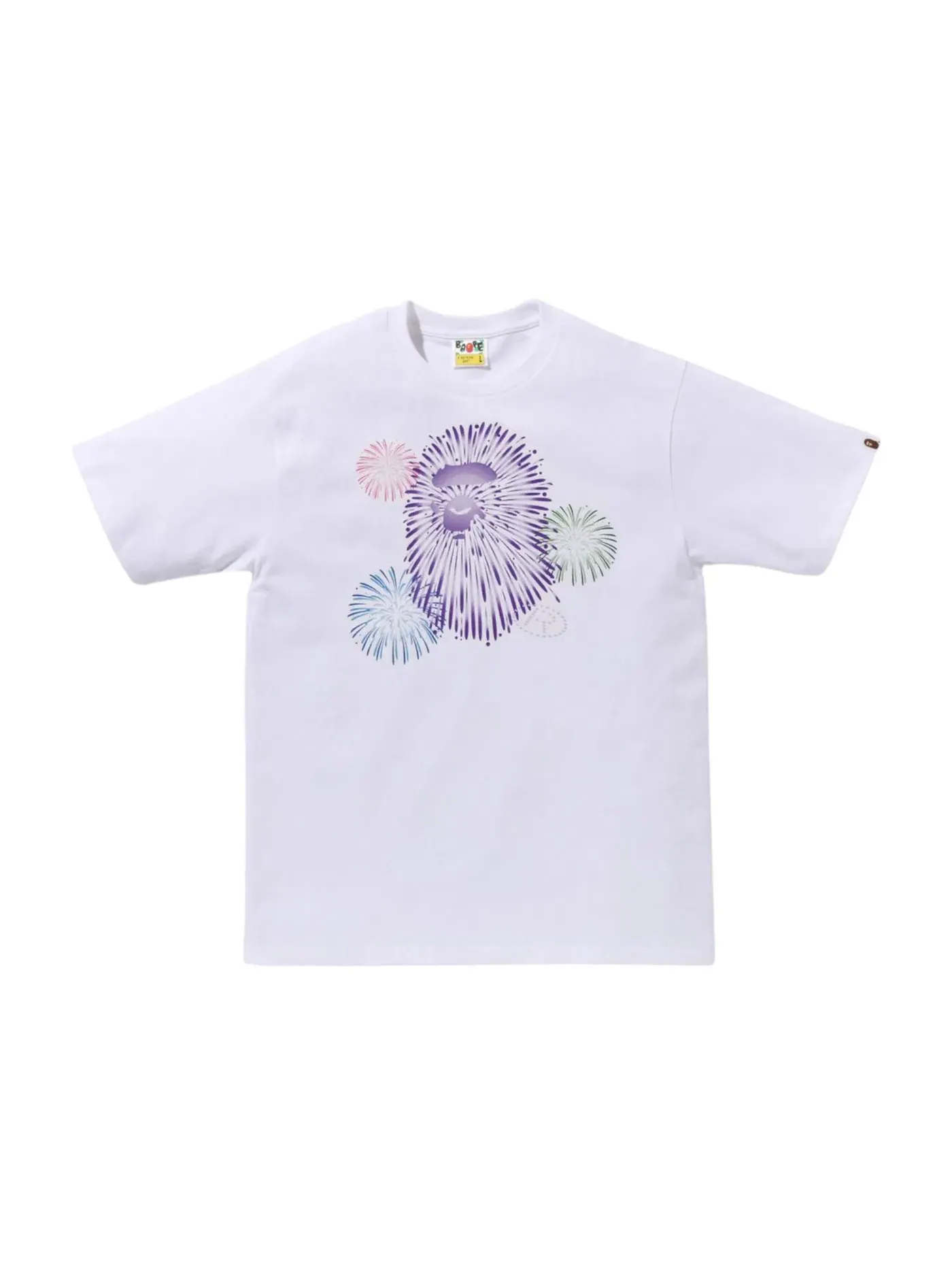 Мужская футболка с принтом BAPE Ape Head Firework II Tee — изображение 1 из 1, белый