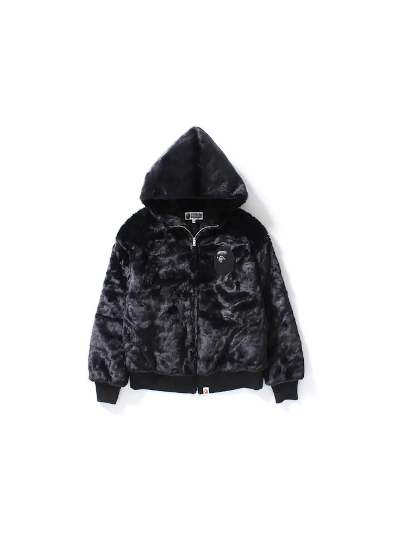 Детская худи с принтом BAPE Ape Head Fur Hoodie L — изображение 1 из 3, черный