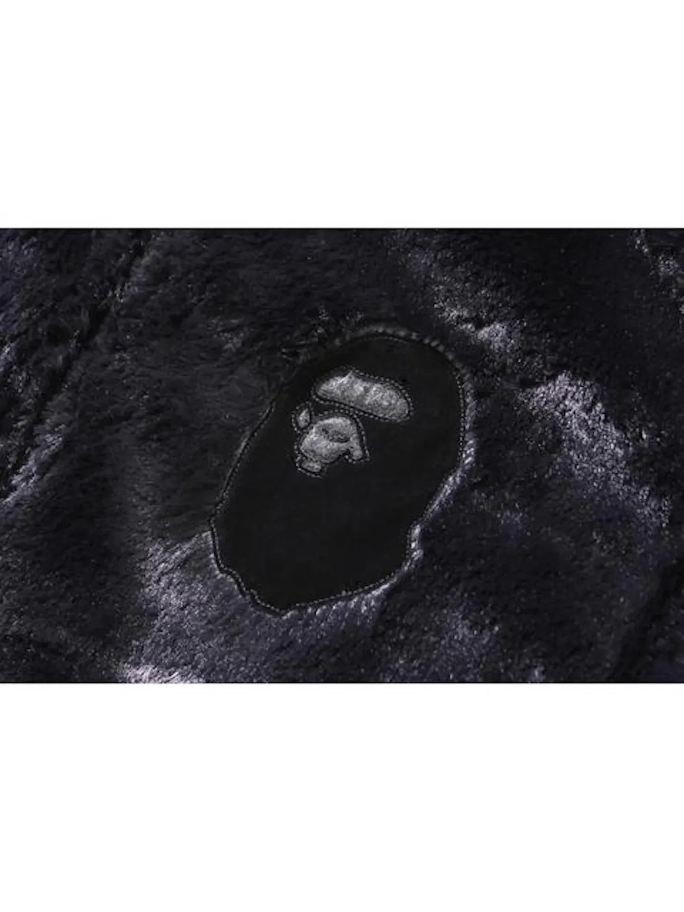 Детская худи с принтом BAPE Ape Head Fur Hoodie L — изображение 3 из 3, черный