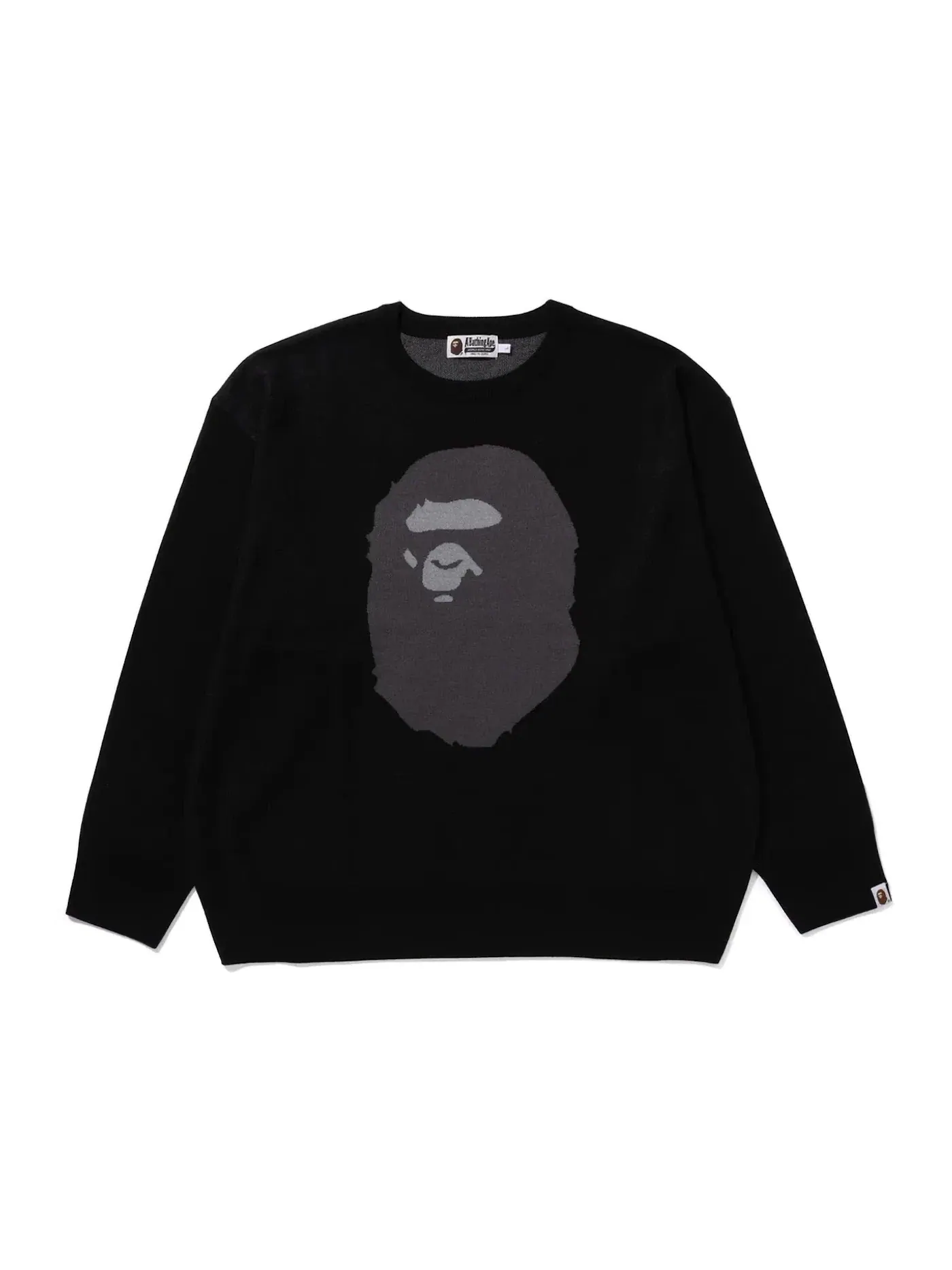 Мужской свитер с жаккардовым узором Ape Head BAPE — изображение 1 из 1, черный