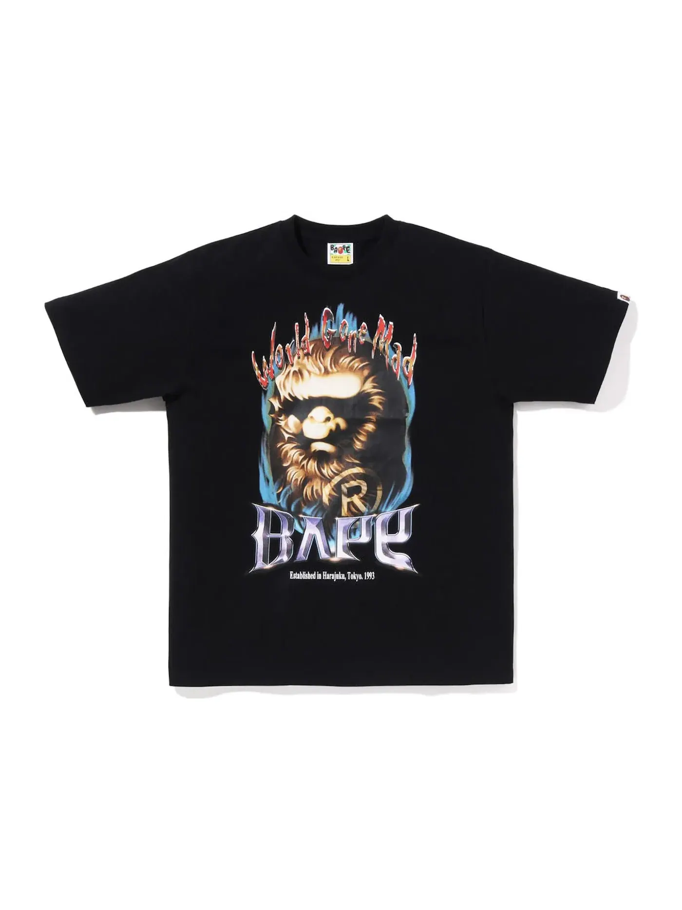 Мужская футболка с принтом BAPE Ape Head Mad Tee — изображение 1 из 1, черный