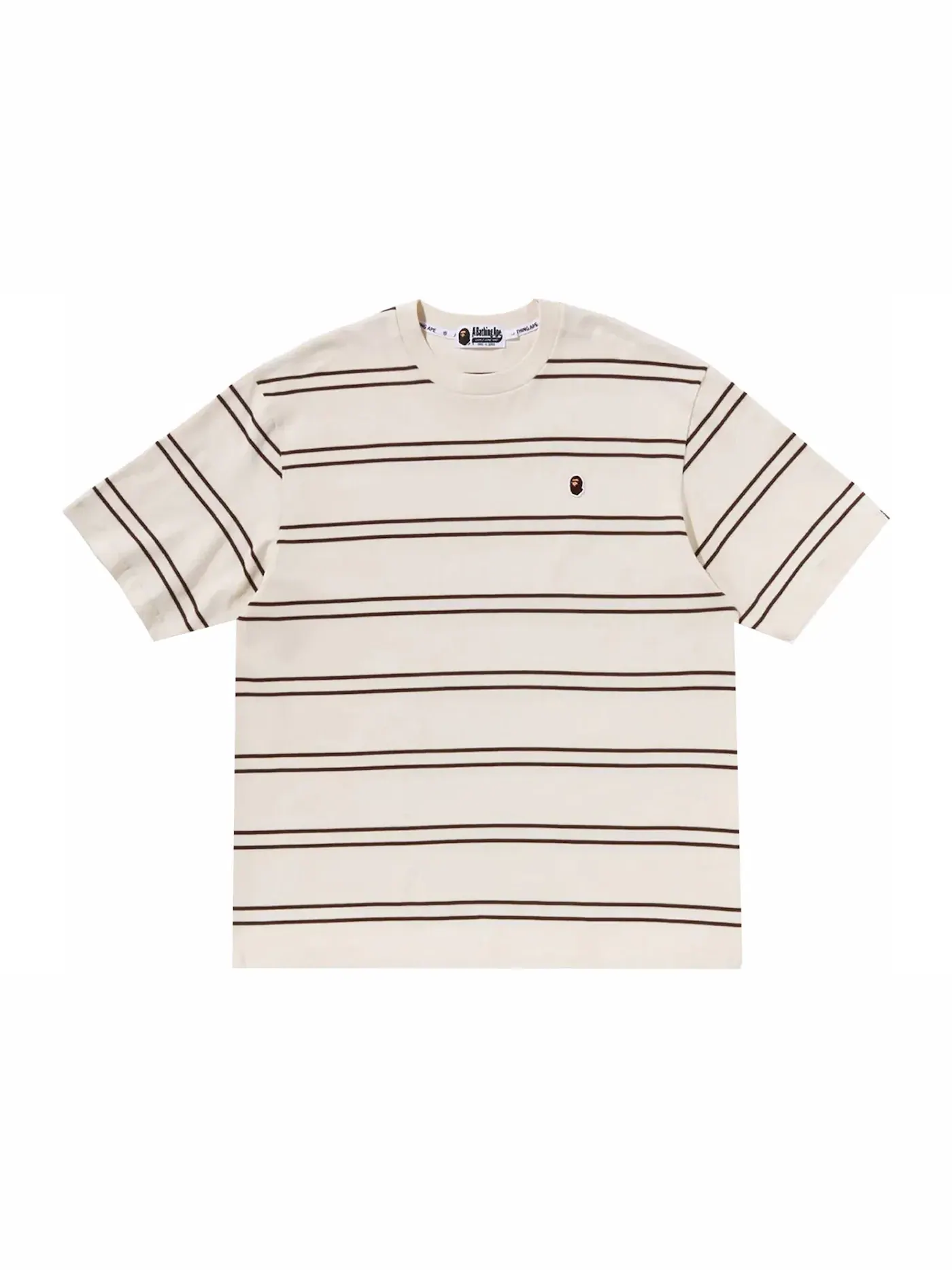 Мужская футболка свободного кроя Ape Head One Point Hoop Relaxed Fit Tee BAPE — изображение 1 из 1, белый