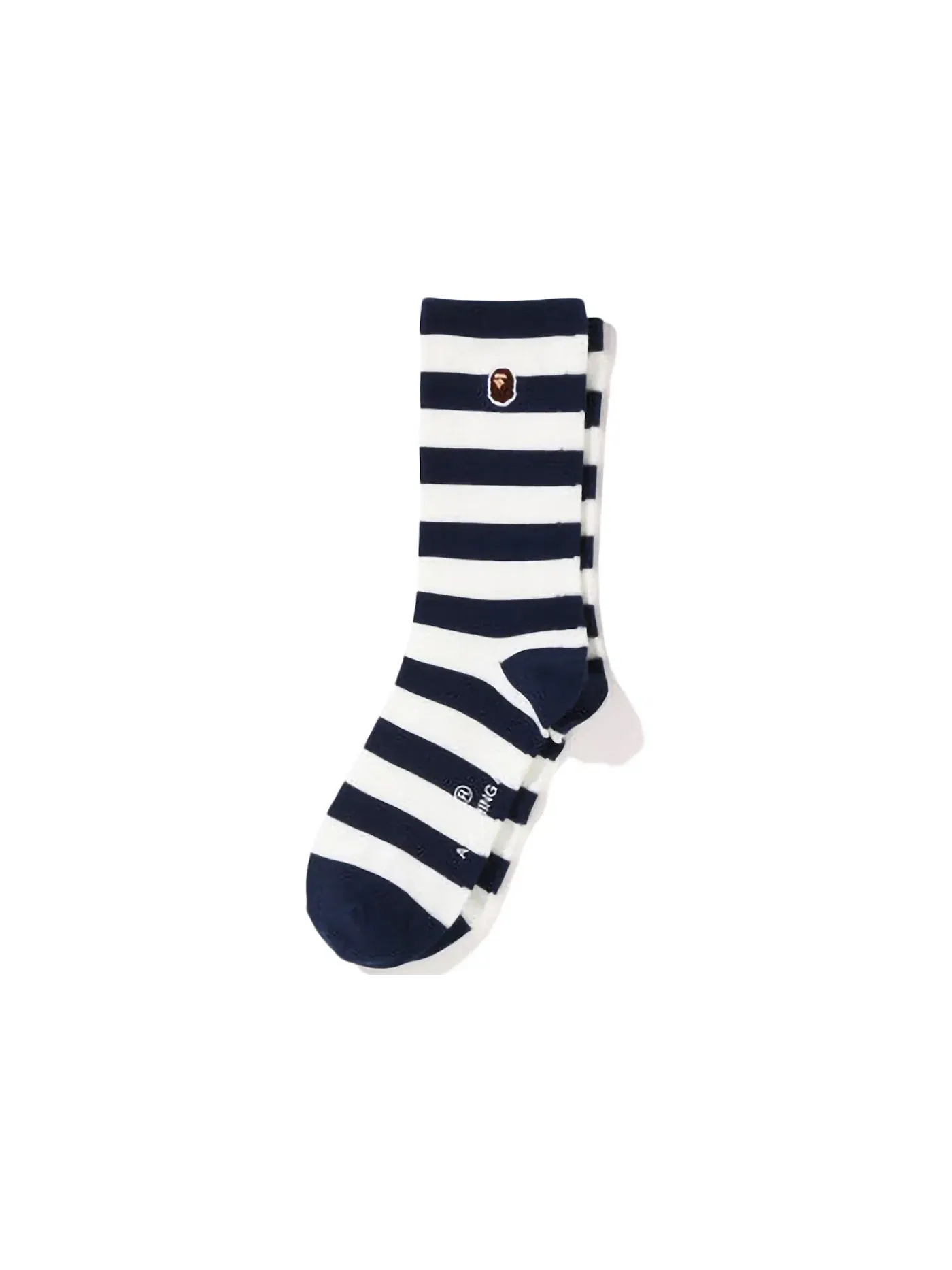 Детские носки с принтом BAPE Ape Head One Point Hoop Socks BAPE — изображение 1 из 1, темно-синий