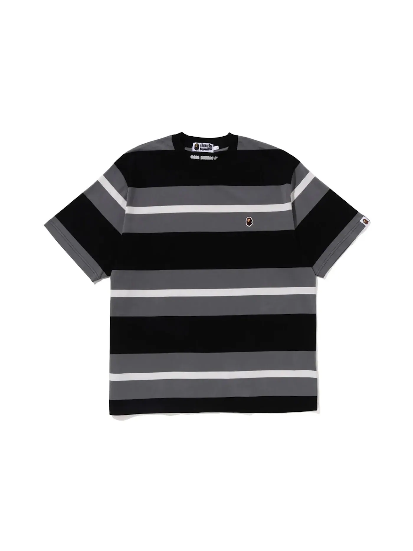 Мужская футболка с принтом BAPE Ape Head One Point Hoop Tee — изображение 1 из 2, черный