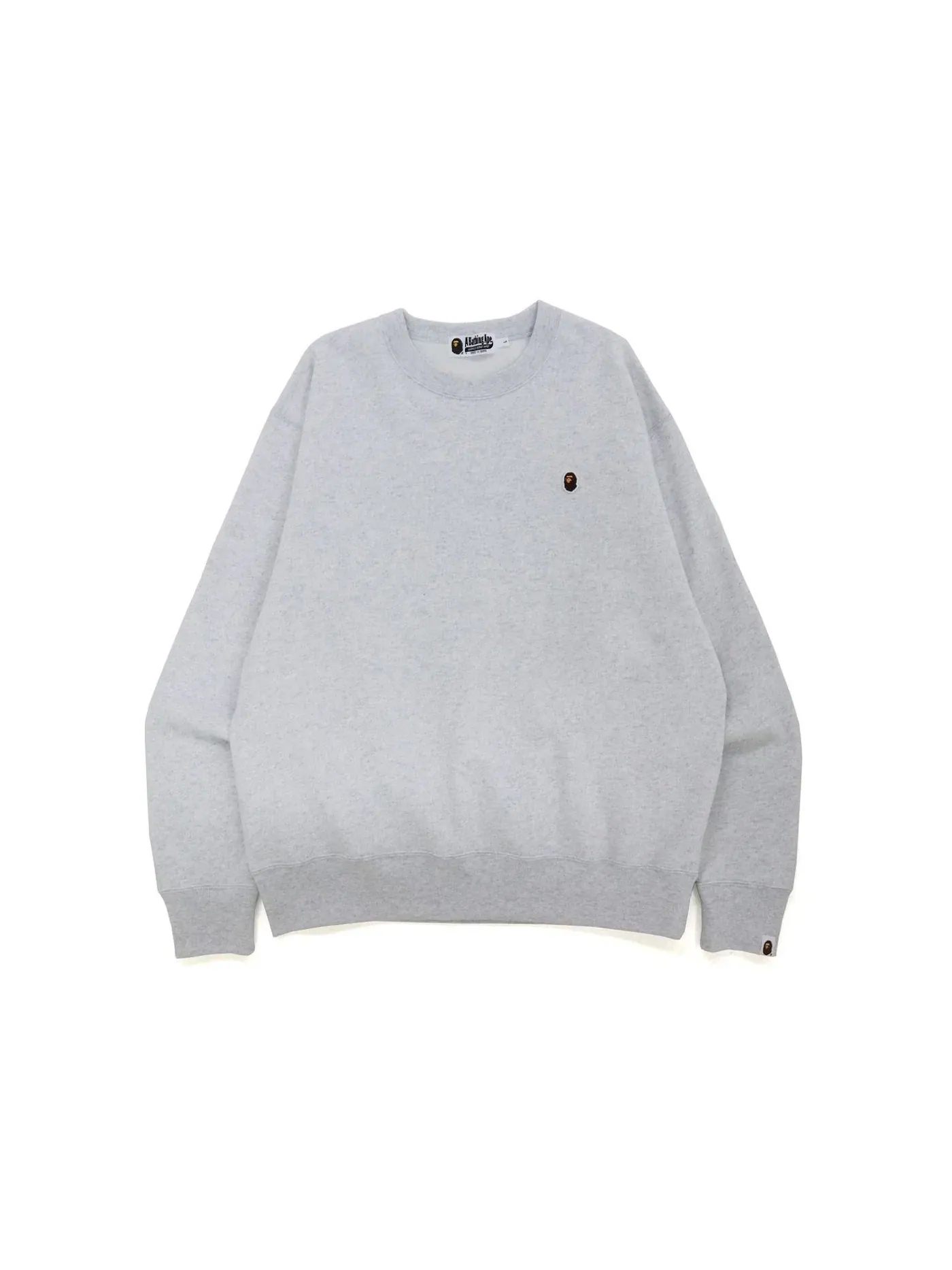 Мужской свитшот свободного кроя BAPE Ape Head One Point Crewneck — изображение 1 из 1, серый