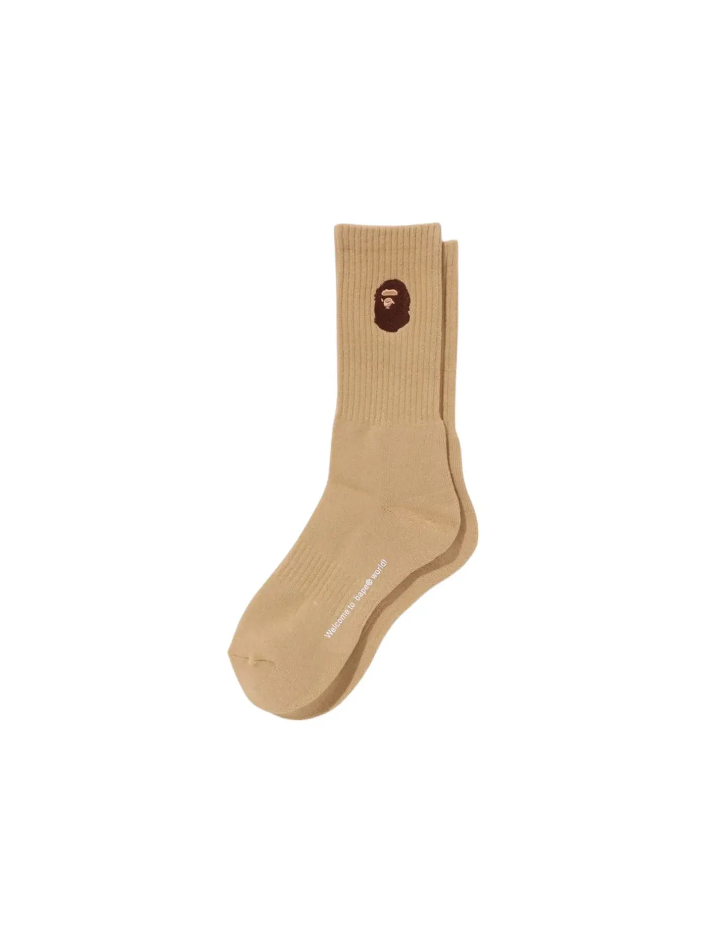 Детские носки с принтом Ape Head One Point BAPE — изображение 1 из 1, бежевый