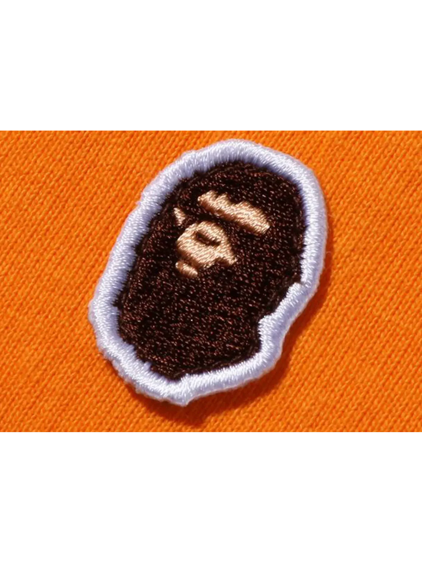 Мужская футболка с принтом Ape Head One Point Tee BAPE — изображение 2 из 2, оранжевый