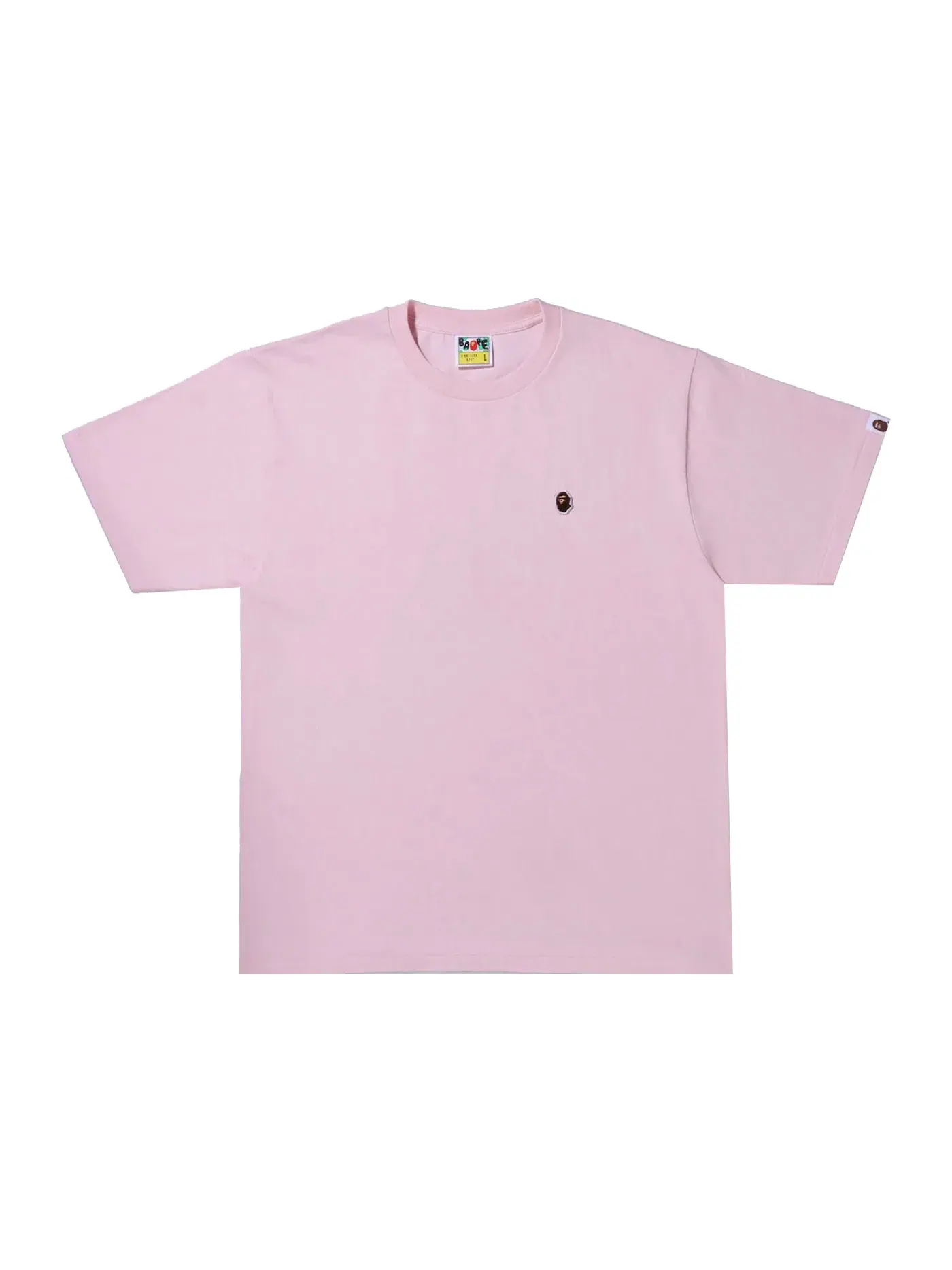 Мужская футболка с принтом BAPE Ape Head One Point Tee — изображение 1 из 2, розовый