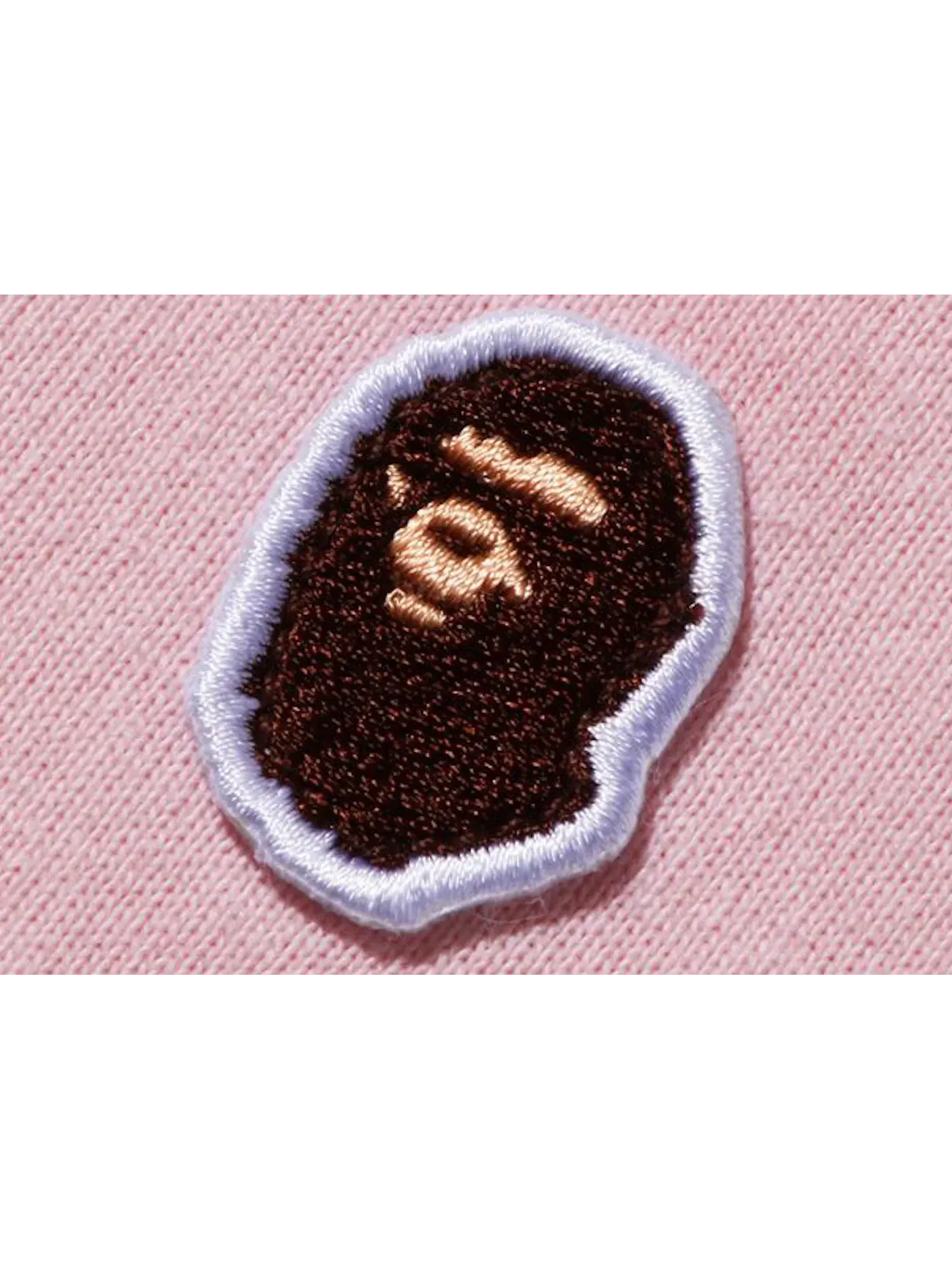 Мужская футболка с принтом BAPE Ape Head One Point Tee — изображение 2 из 2, розовый