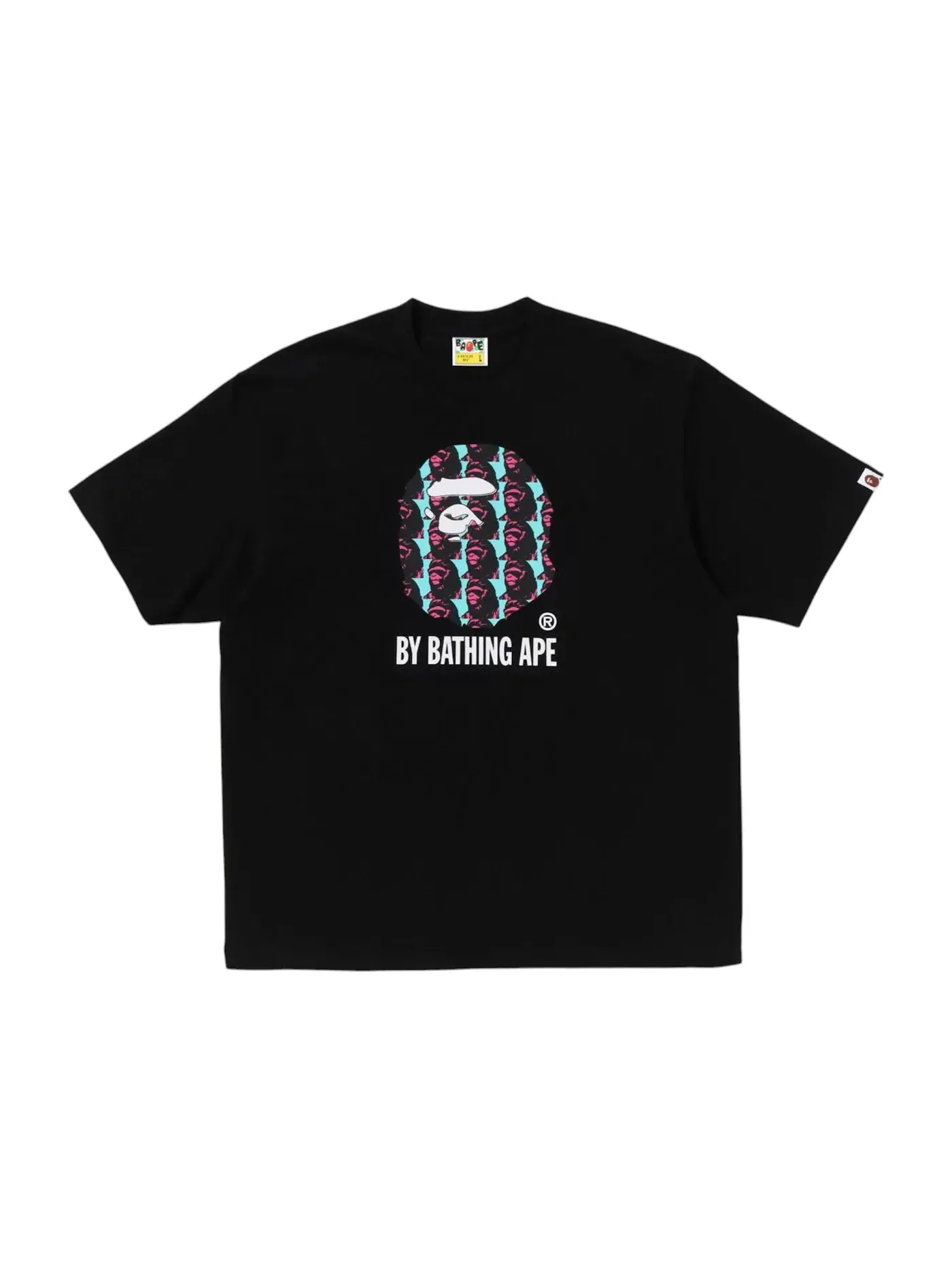 Мужская футболка свободного кроя Ape Head Pattern BAPE — изображение 1 из 1, черный
