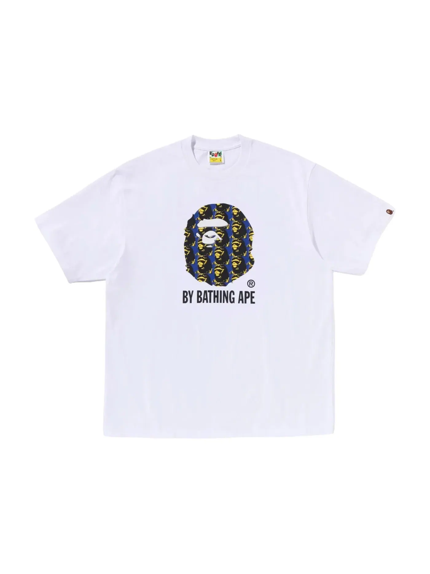 Мужская футболка свободного кроя BAPE Ape Head Pattern By Bathing Ape — изображение 1 из 1, белый