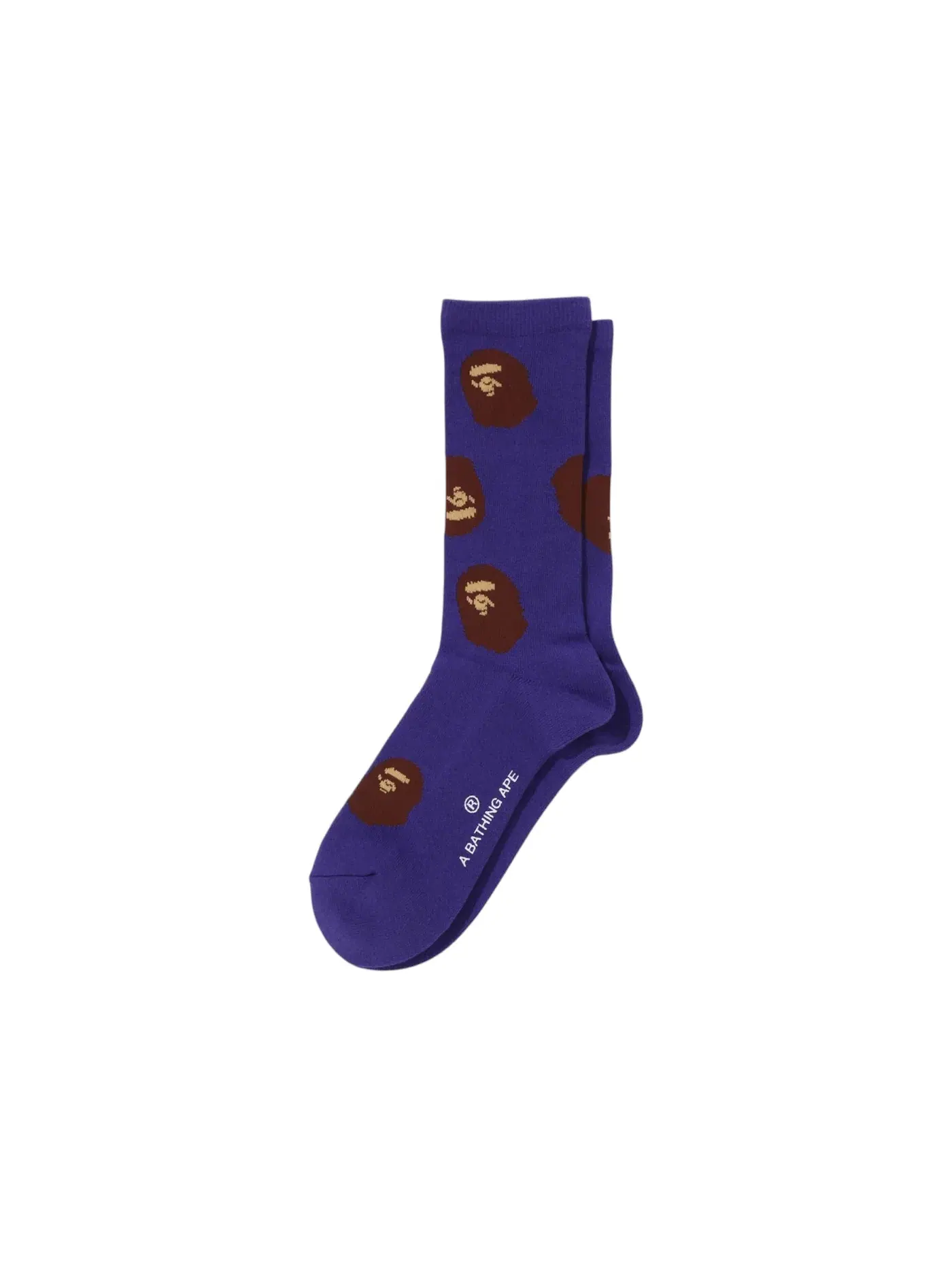 Мужские носки с принтом Ape Head BAPE — изображение 1 из 2, фиолетовый