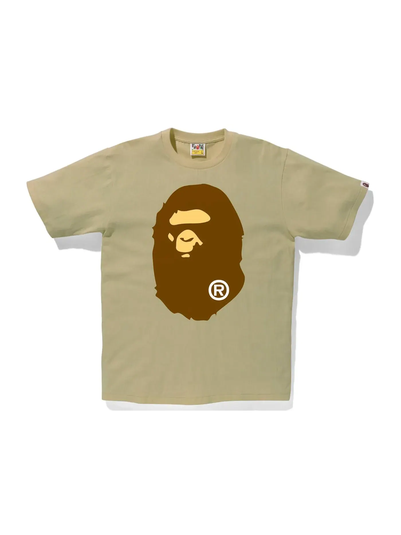 Мужская футболка с принтом BAPE Ape Head Tee (SS22) BAPE — изображение 1 из 2, бежевый