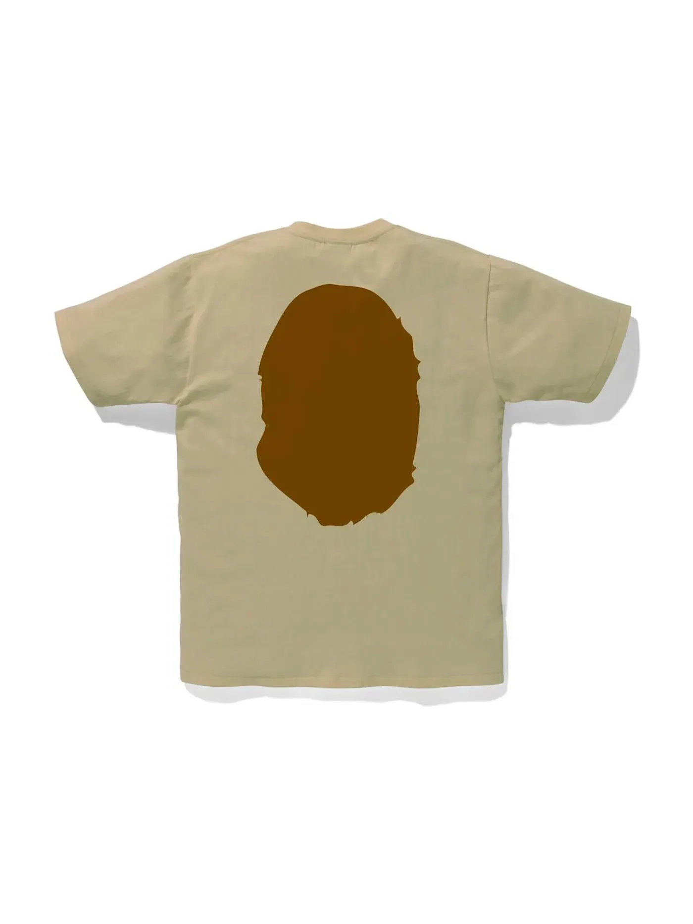 Мужская футболка с принтом BAPE Ape Head Tee (SS22) BAPE — изображение 2 из 2, бежевый