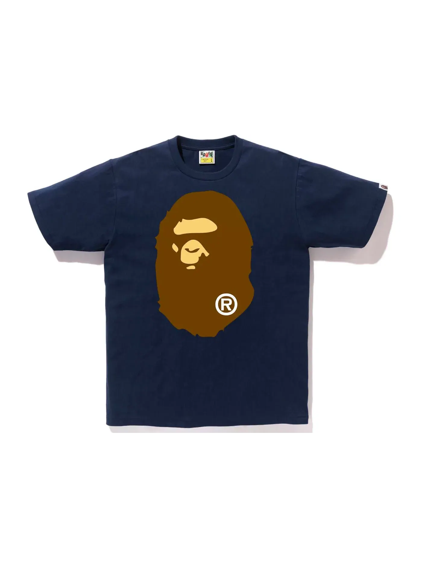 Мужская футболка с принтом Ape Head Tee (SS22) BAPE — изображение 1 из 2, темно-синий