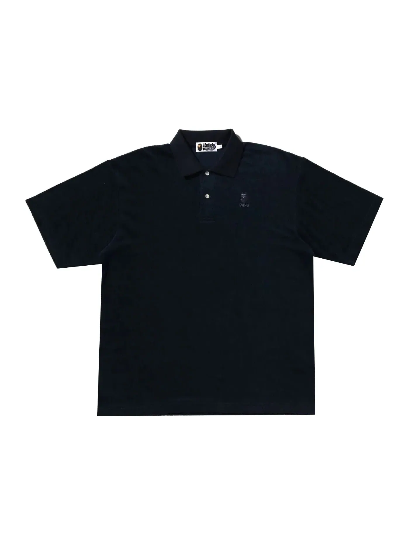 Мужское поло BAPE Ape Head Towelling Relaxed Fit Polo — изображение 1 из 1, темно-синий