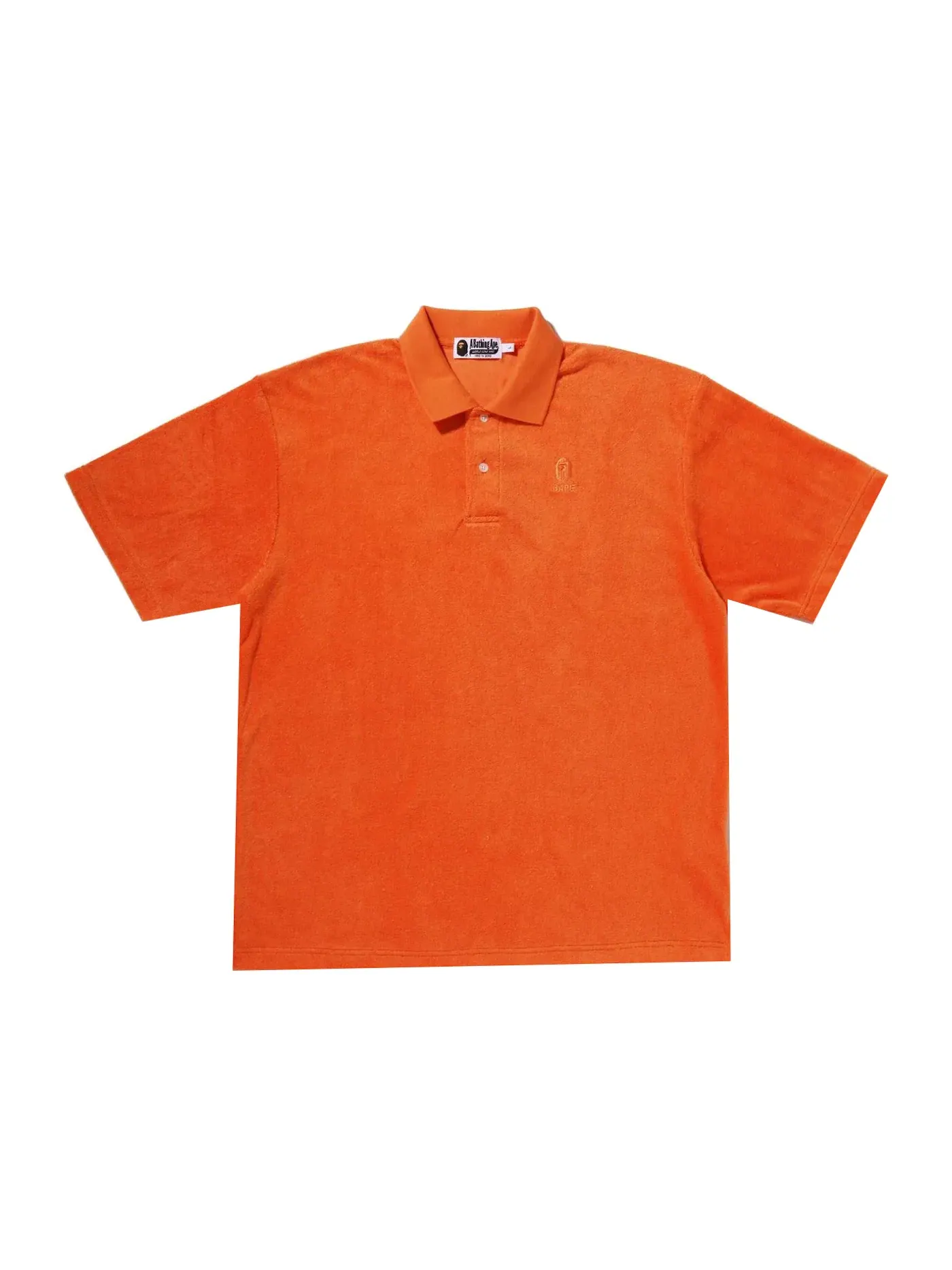 Мужское поло с кашемировым воротником BAPE Ape Head Towelling Relaxed Fit Polo — изображение 1 из 1, оранжевый