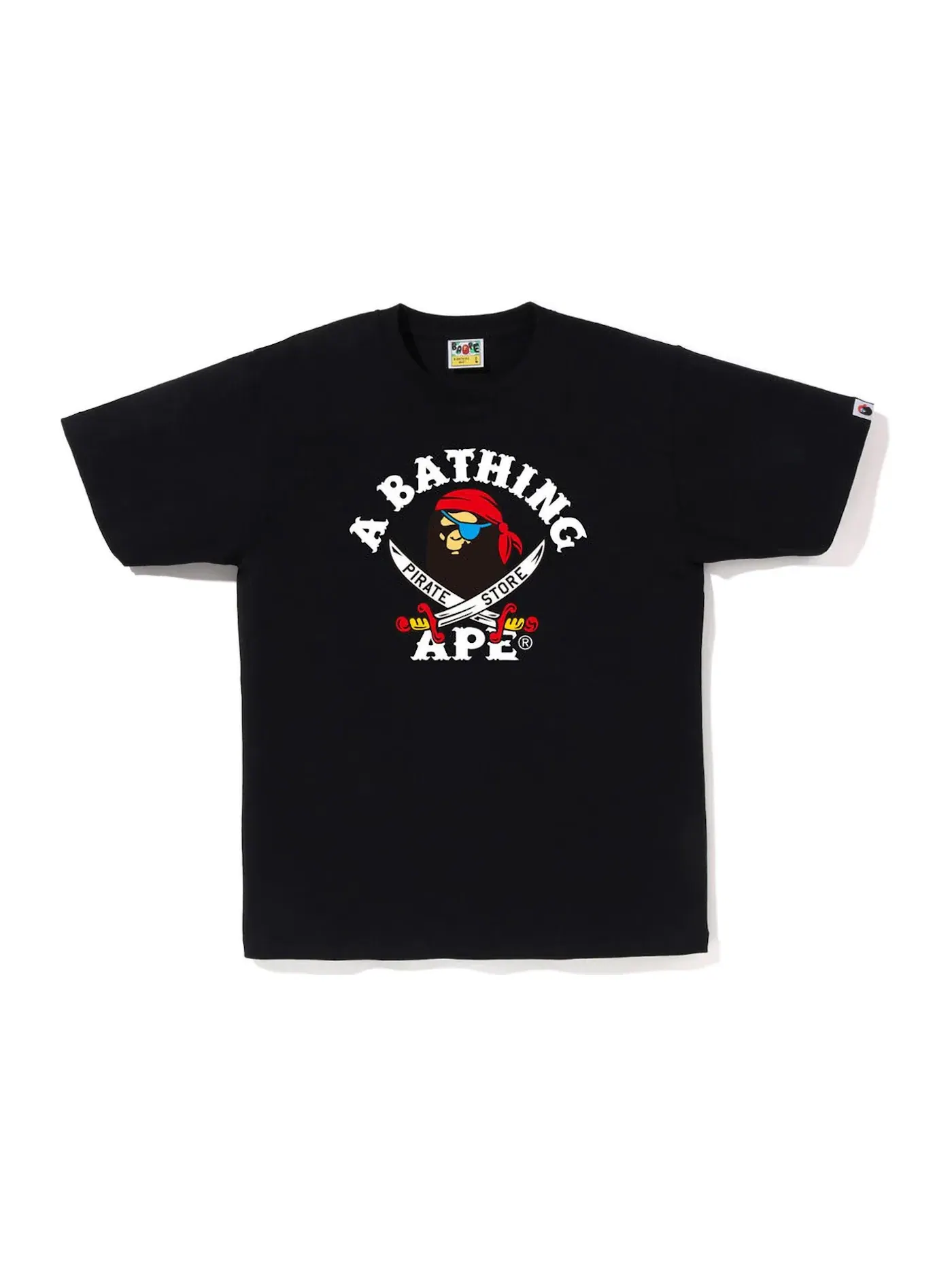 Мужская футболка с принтом BAPE Ape Pirate Tee — изображение 1 из 1, черный