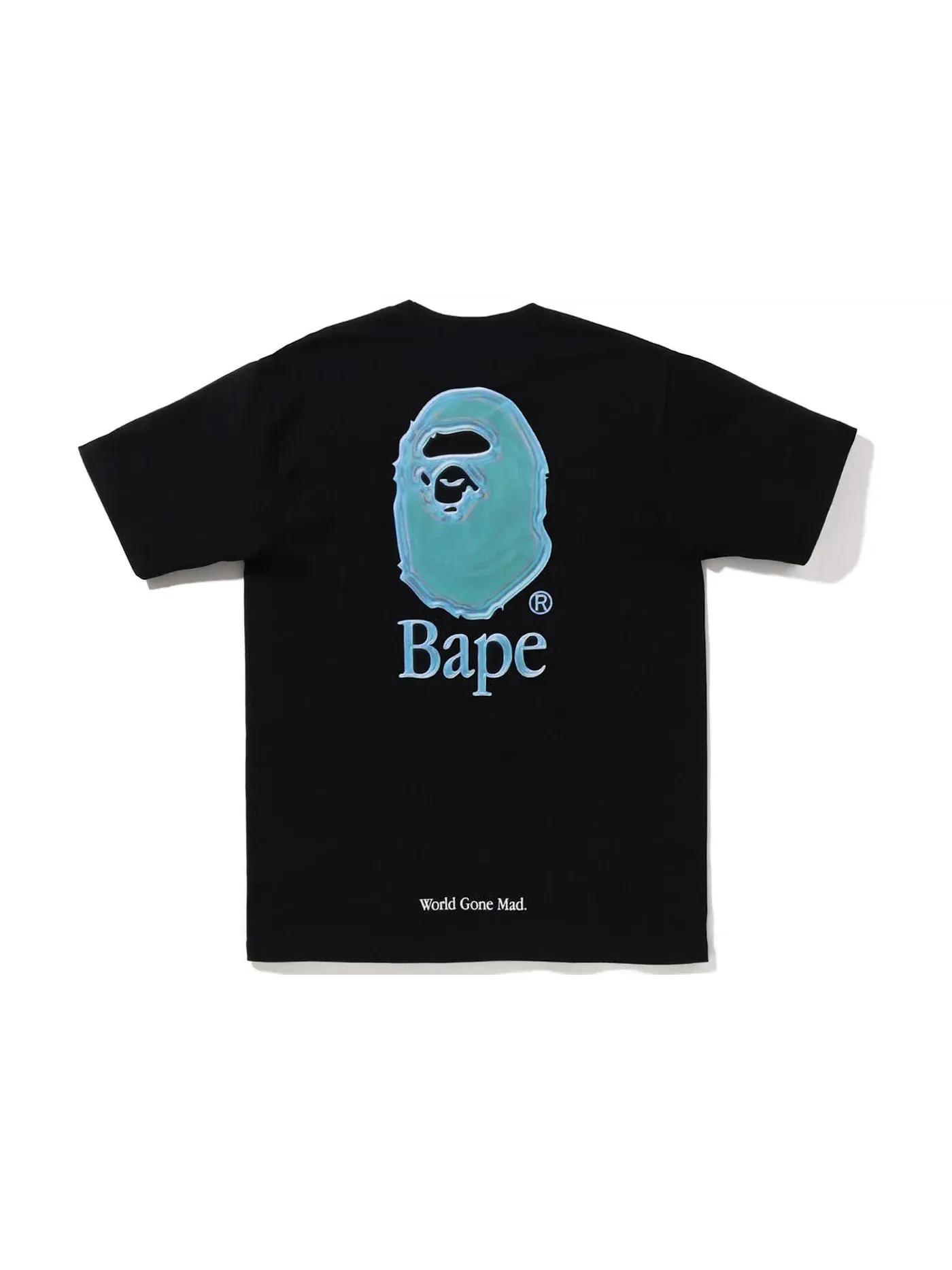 Мужская футболка с принтом BAPE Aqua Ape Head Tee BAPE — изображение 1 из 2, черный