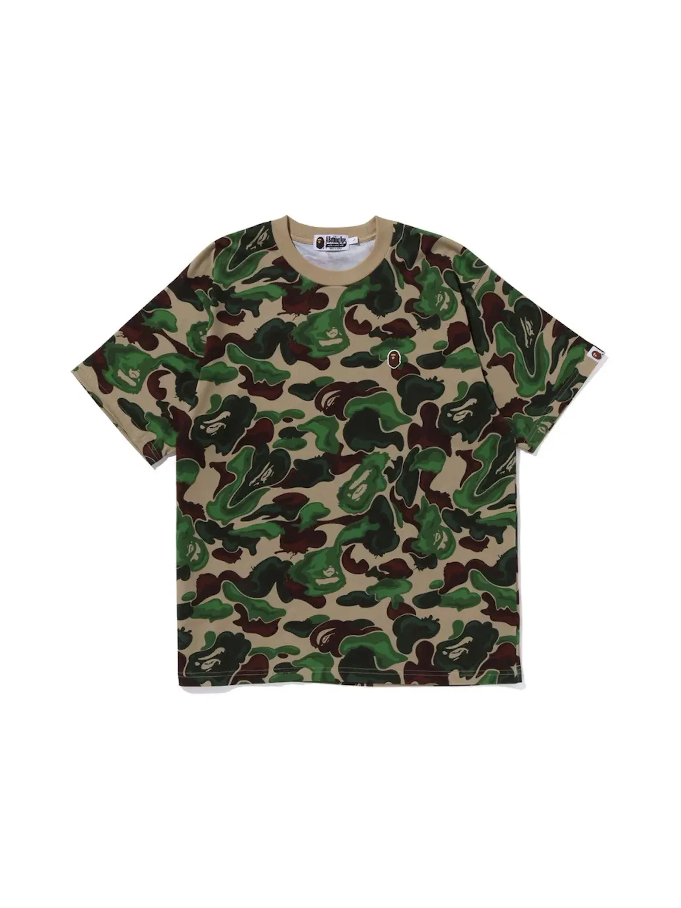 Мужская футболка с принтом Ape Head BAPE — изображение 1 из 1, зеленый