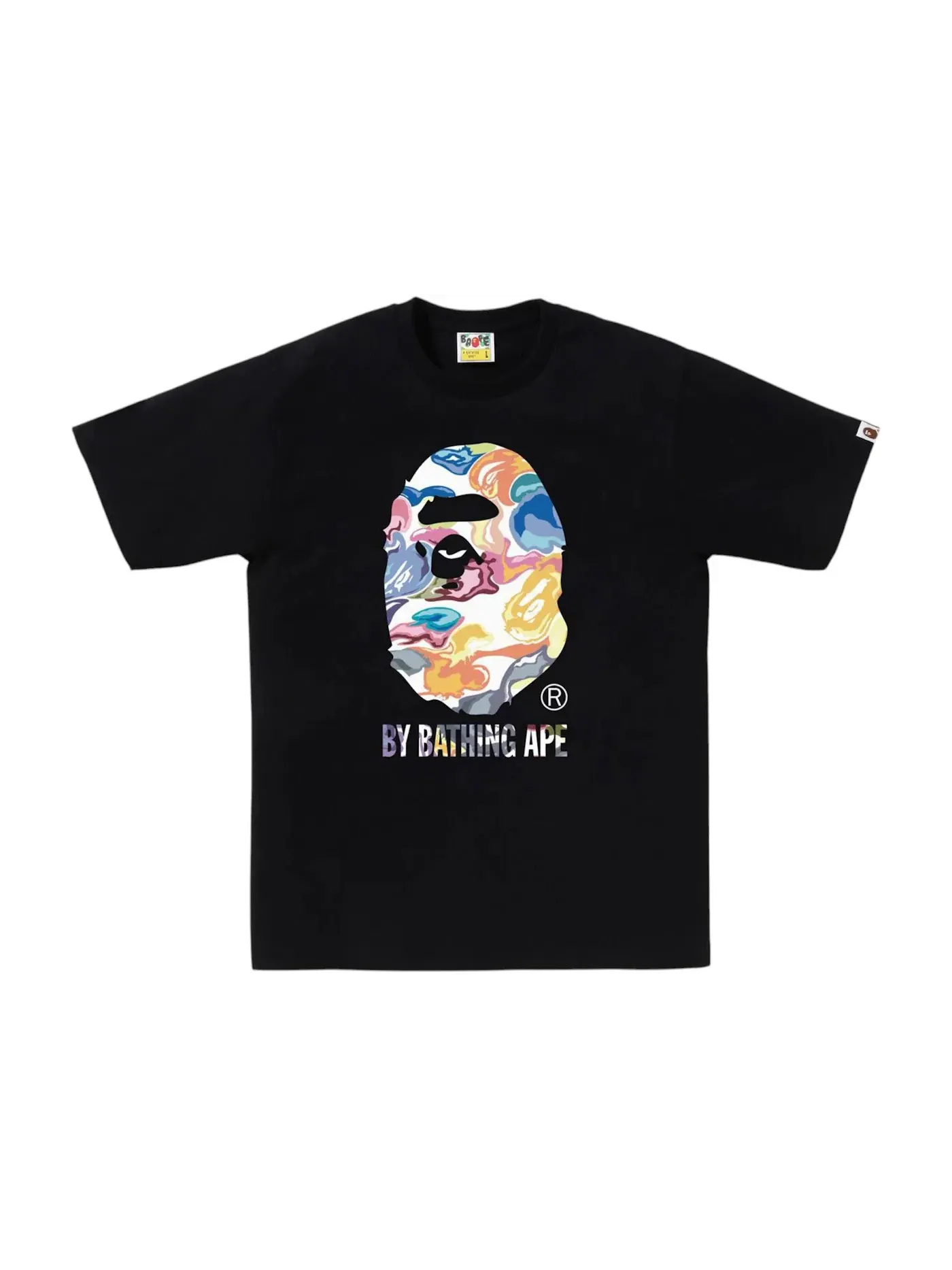 Мужская футболка с принтом BAPE Art Camo By Bathing Ape Tee BAPE — изображение 1 из 1, черный