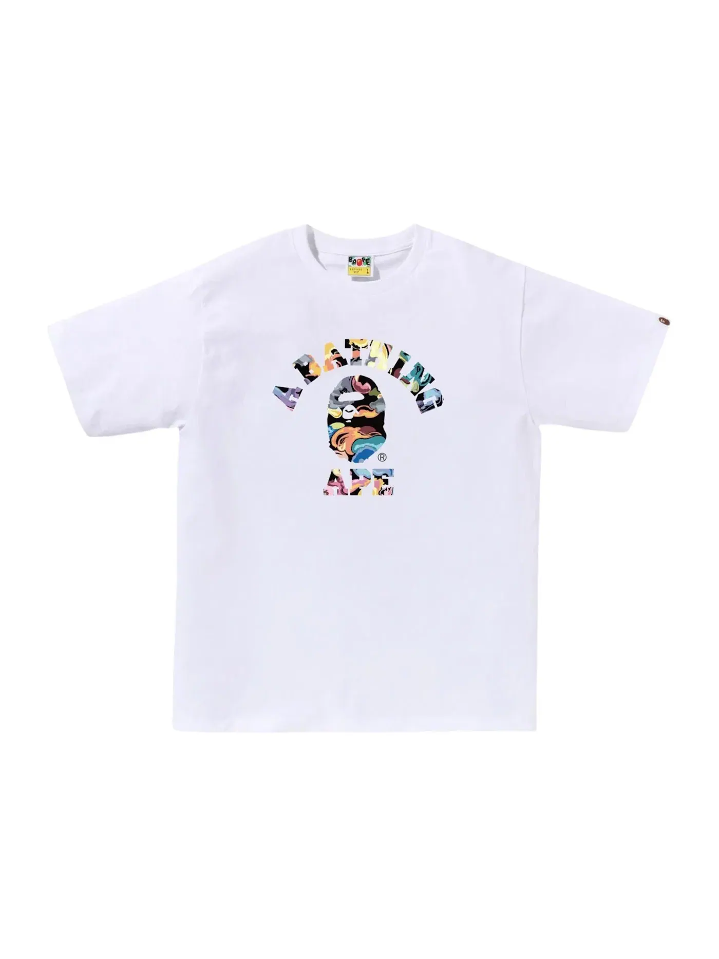 Мужская футболка с принтом BAPE Art Camo College Tee BAPE — изображение 1 из 1, белый