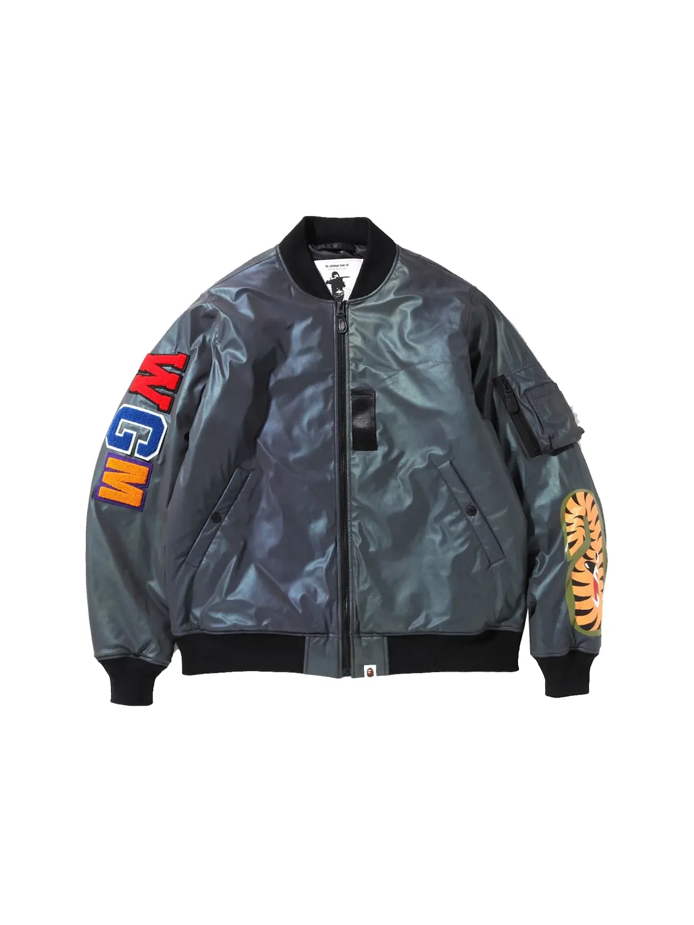 Мужская куртка-бомбер с принтом BAPE MA-1 — изображение 1 из 2, черный