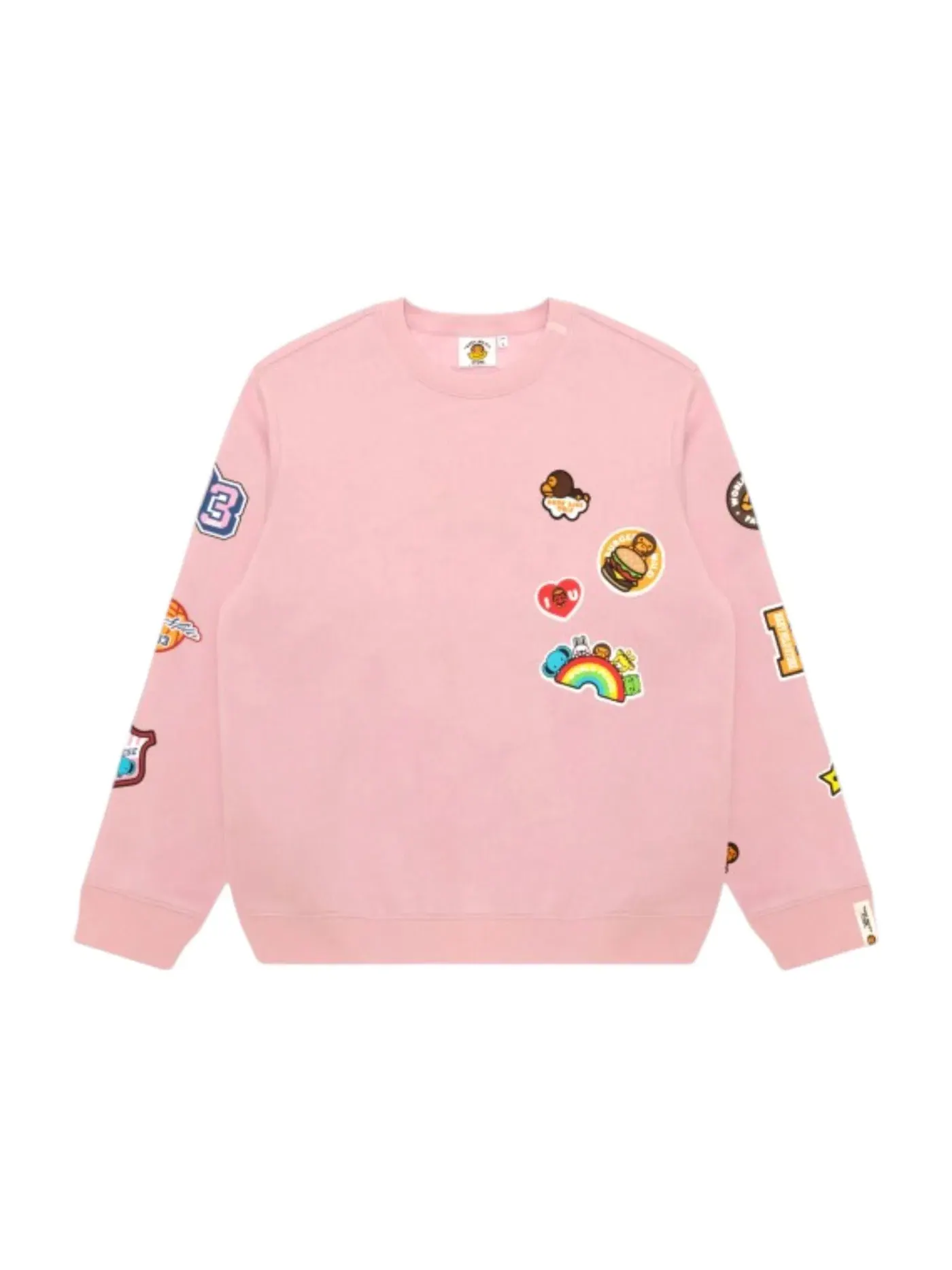 Женский свитшот с круглым вырезом BAPE Baby Milo Crewneck — изображение 1 из 2, розовый
