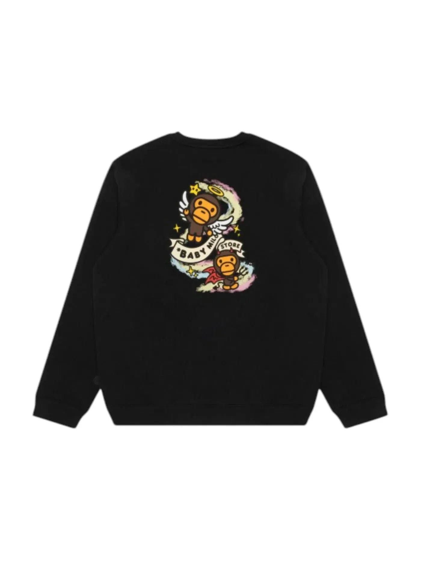 Женский свитшот с принтом BAPE Baby Milo Devil Logo — изображение 2 из 2, черный