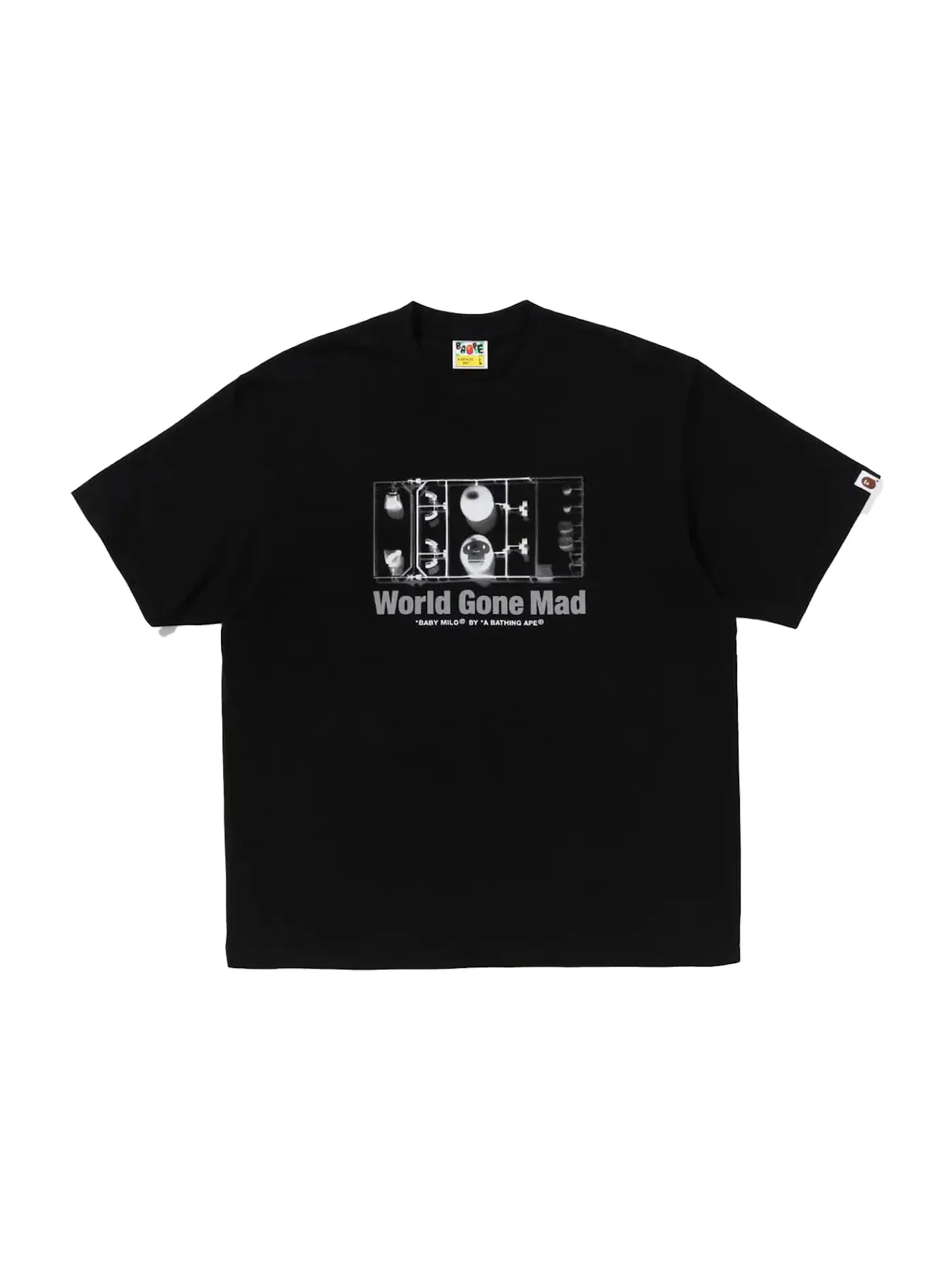 Мужская футболка свободного кроя с принтом BAPE Baby Milo Figure Tee BAPE — изображение 1 из 1, черный