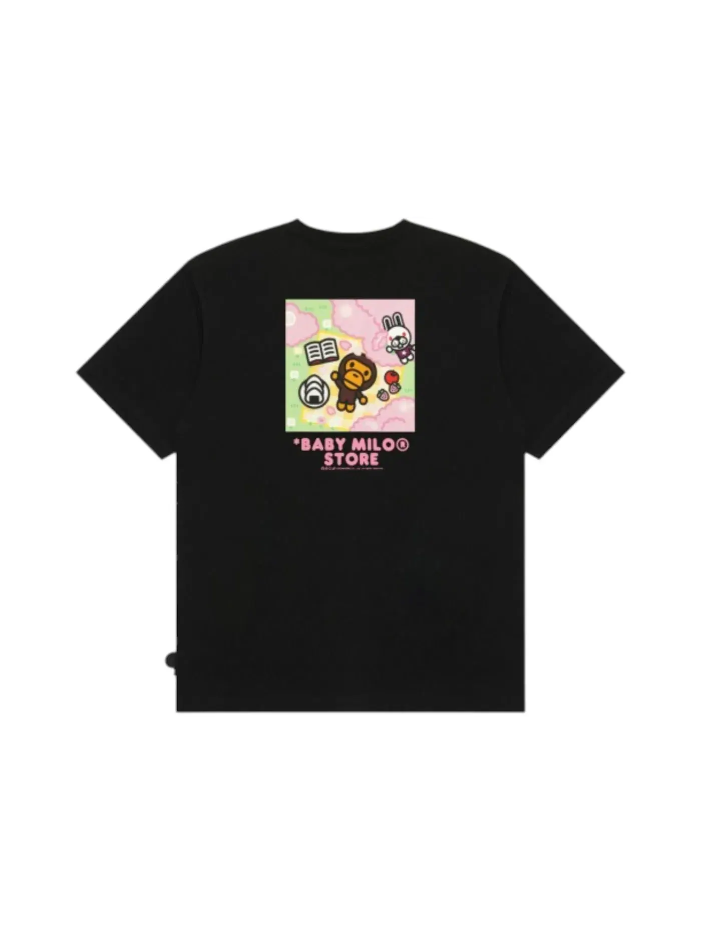 Женская футболка с принтом BAPE Baby Milo Graphic Regular Fit Tee — изображение 2 из 2, черный