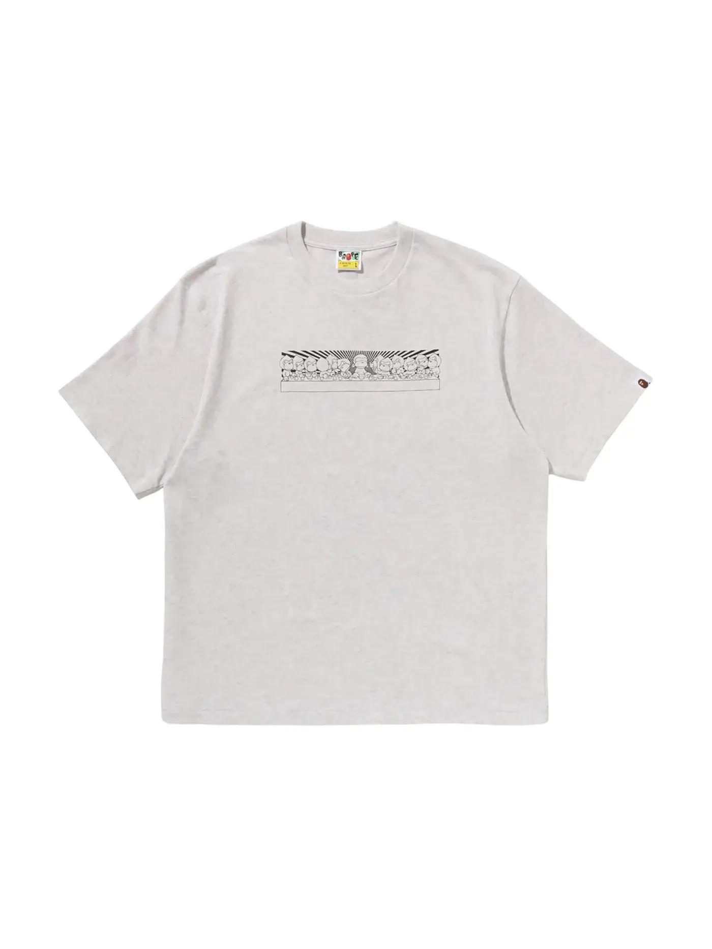 Мужская футболка свободного кроя с принтом BAPE Baby Milo Graphic Relaxed Fit Tee — изображение 1 из 1, серый