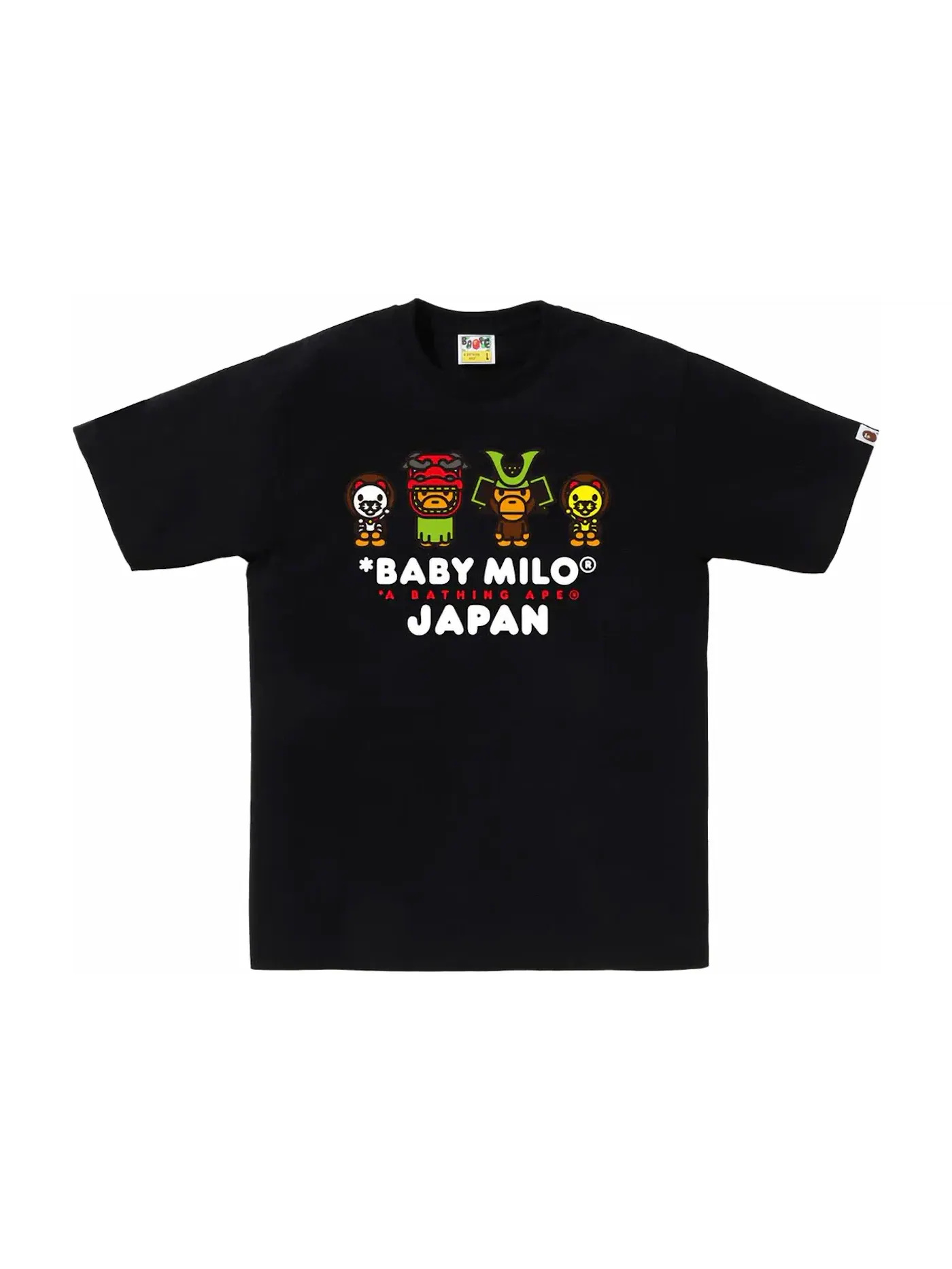 Мужская футболка с принтом BAPE Baby Milo Japan Tee BAPE — изображение 1 из 1, черный