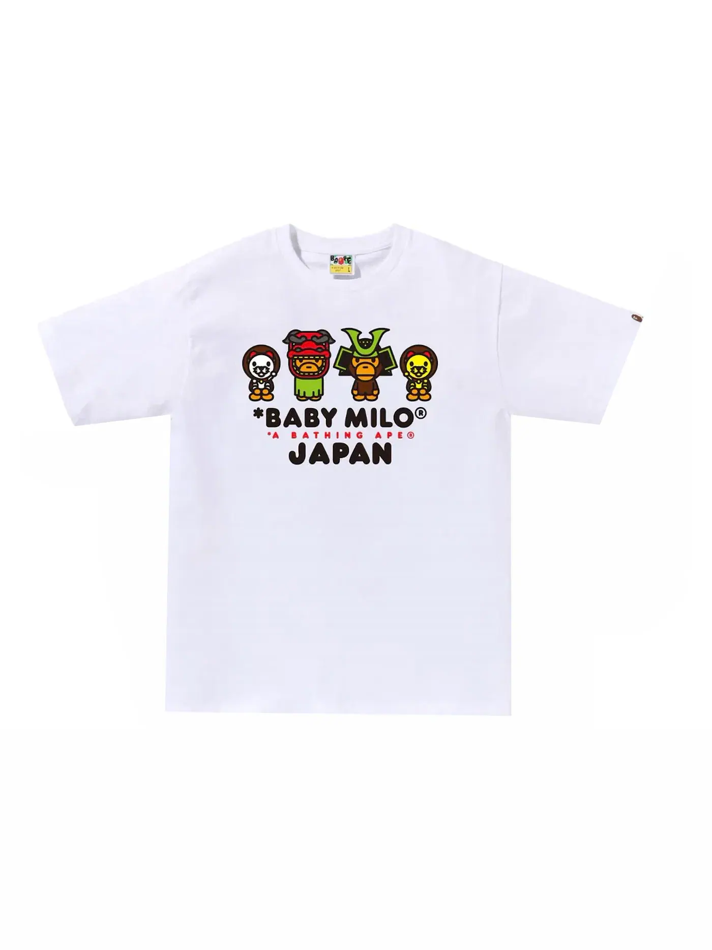 Мужская футболка с принтом BAPE Baby Milo Japan Tee BAPE — изображение 1 из 1, белый