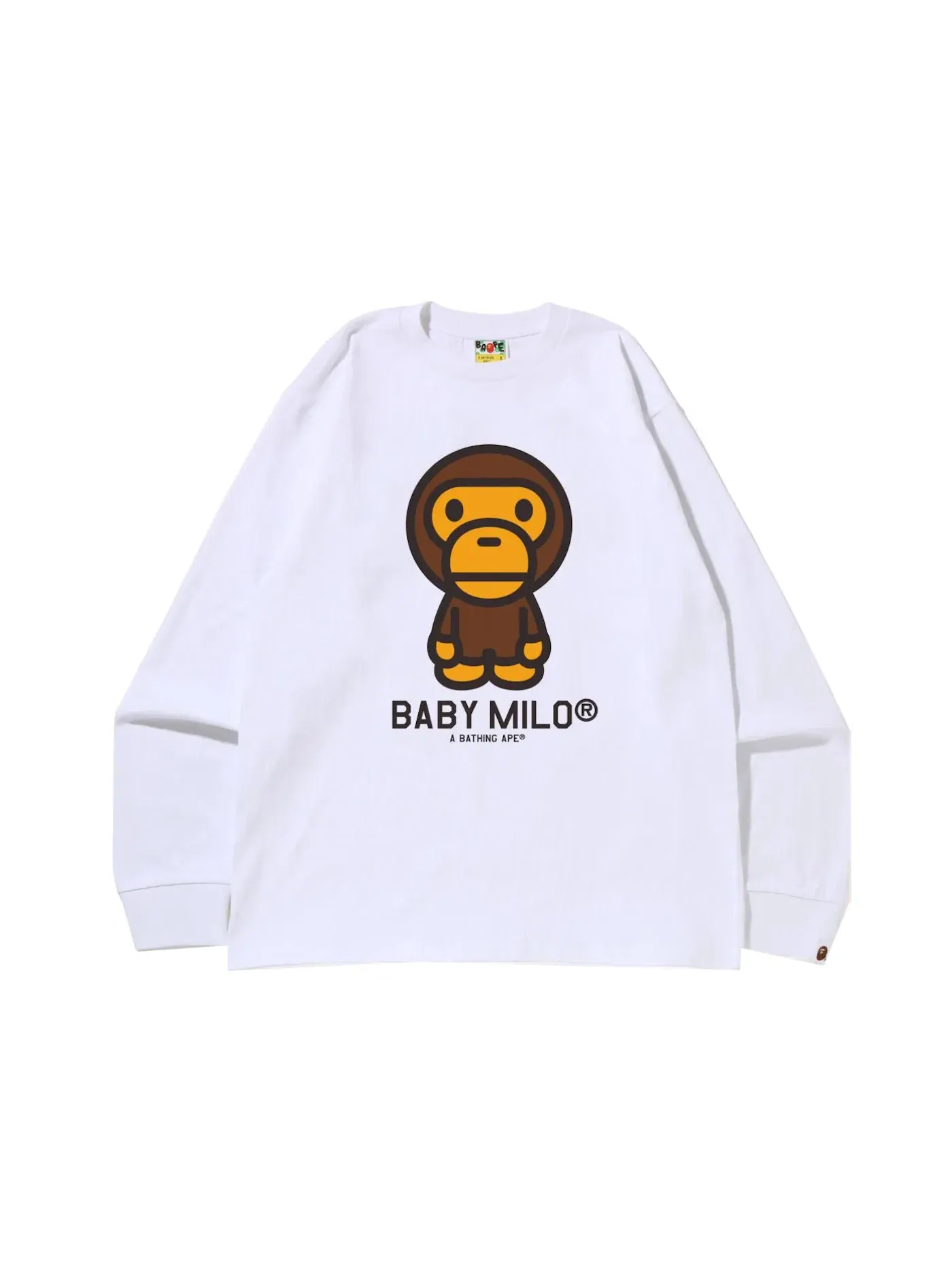 Мужская футболка с длинным рукавом BAPE Baby Milo L/S Tee (SS22) BAPE — изображение 1 из 1, белый
