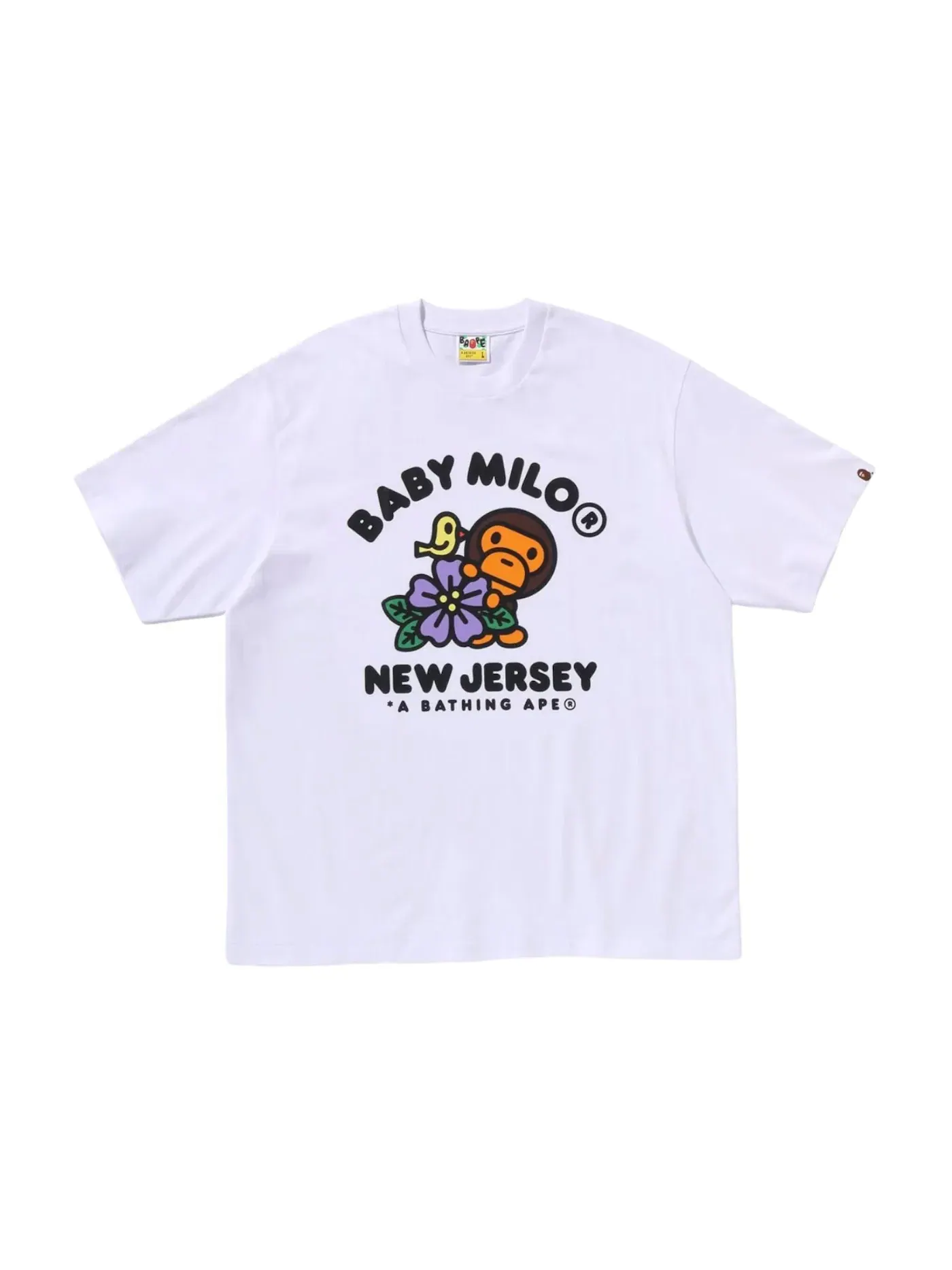 Мужская футболка с принтом BAPE Baby Milo New Jersey Exclusive Tee — изображение 1 из 1, белый