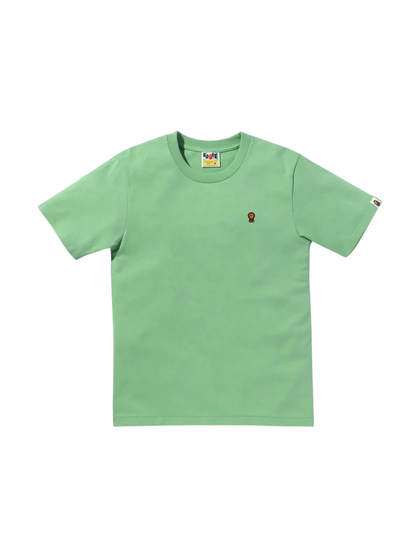 Мужская футболка с принтом BAPE Baby Milo One Point Tee (SS25) BAPE — изображение 1 из 1, зеленый