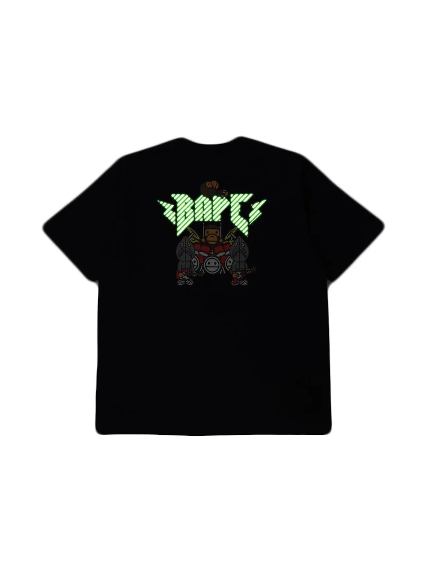 Мужская футболка свободного кроя BAPE Baby Milo Rock Band Relaxed Fit Tee — изображение 3 из 3, черный