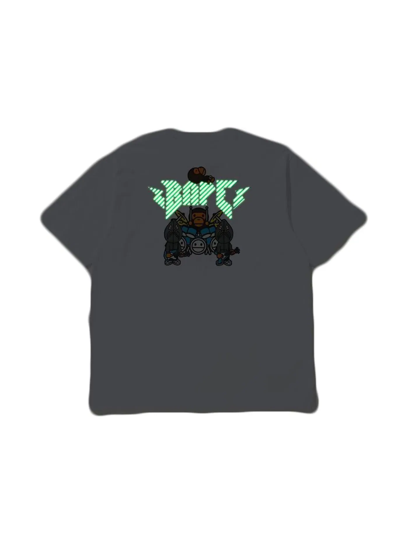 Мужская футболка свободного кроя BAPE Baby Milo Rock Band — изображение 3 из 3, белый