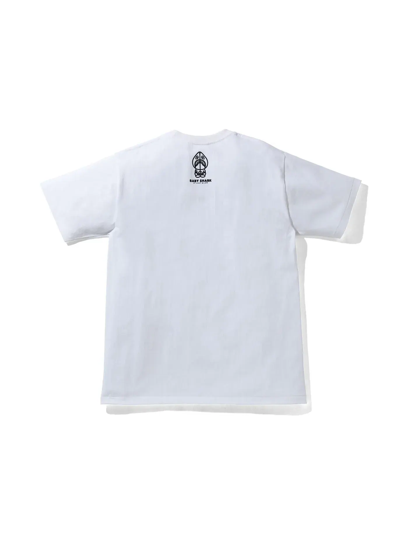 Мужская футболка с принтом BAPE Baby Milo Shark College Tee — изображение 2 из 2, белый/серый
