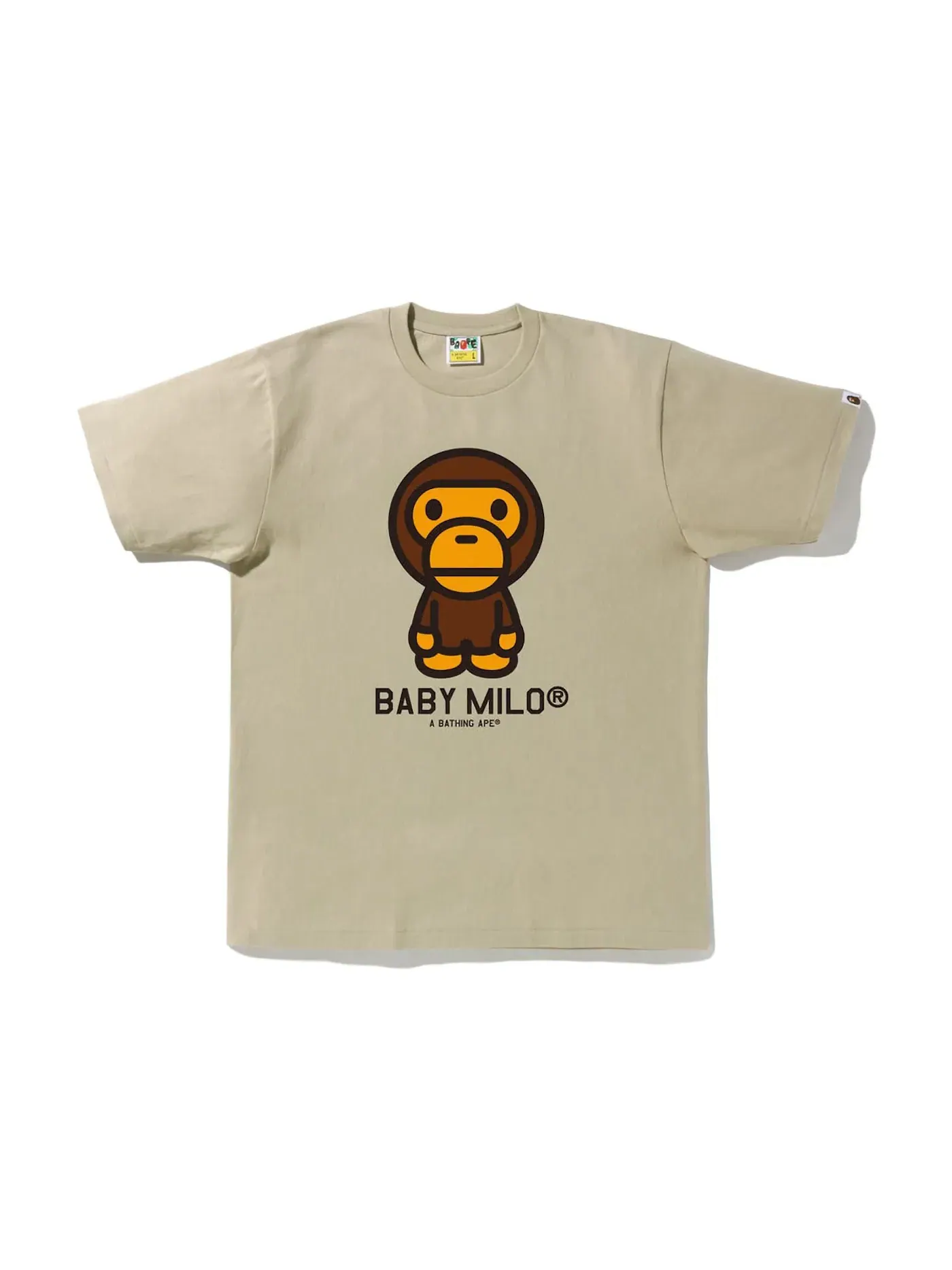 Мужская футболка с принтом BAPE Baby Milo Tee FW22 — изображение 1 из 1, бежевый
