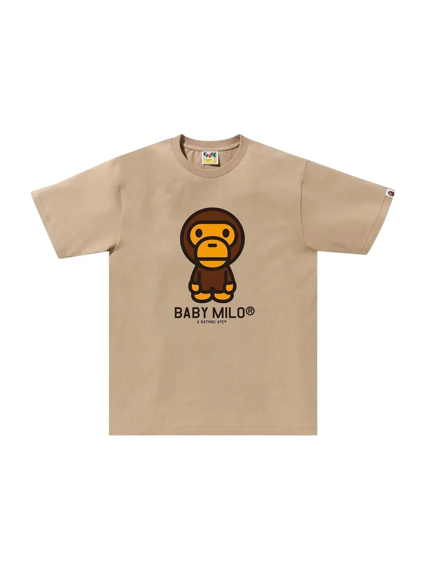 Мужская футболка с принтом BAPE Baby Milo Tee (SS24) BAPE — изображение 1 из 1, бежевый