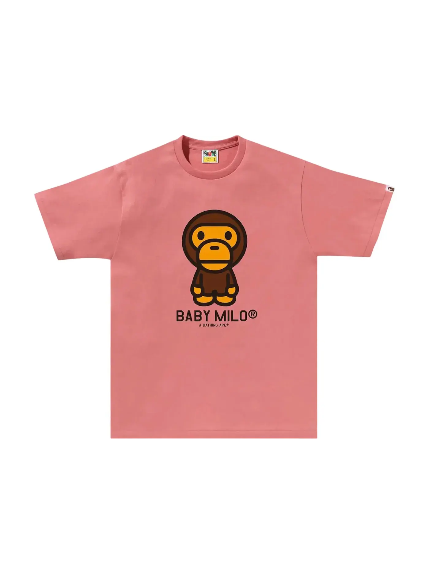 Мужская футболка с принтом BAPE Baby Milo Tee (SS24) — изображение 1 из 1, розовый